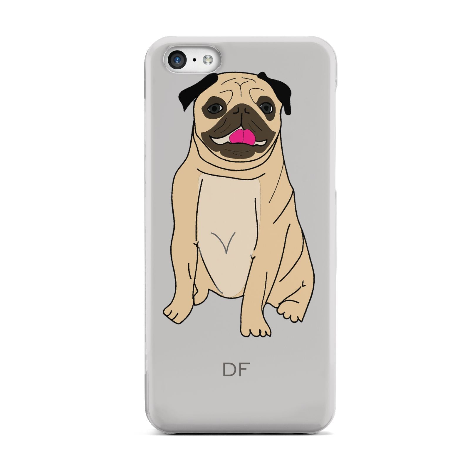 Personalised Initials Pug Apple iPhone 5c Case