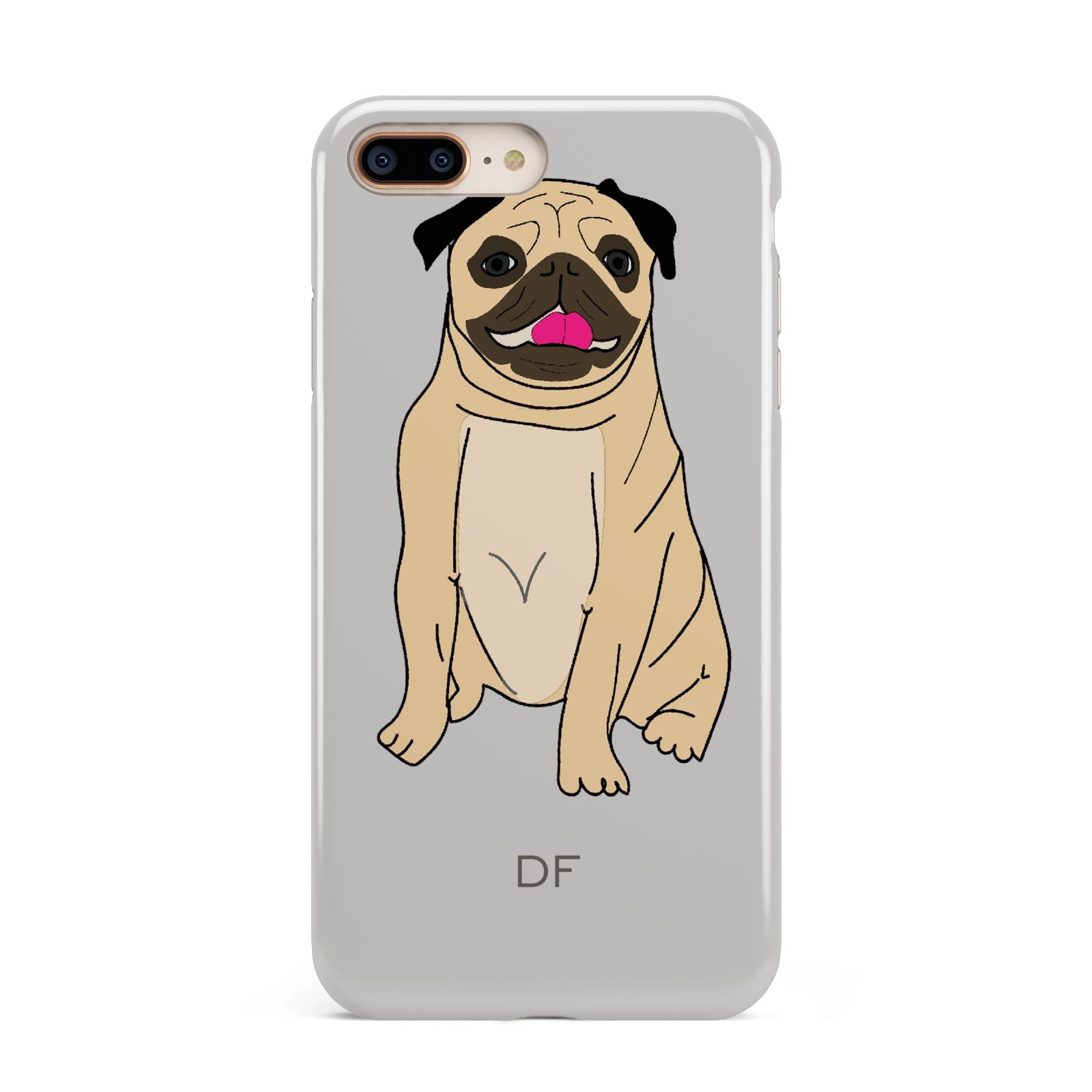 Personalised Initials Pug Apple iPhone 7 8 Plus 3D Tough Case