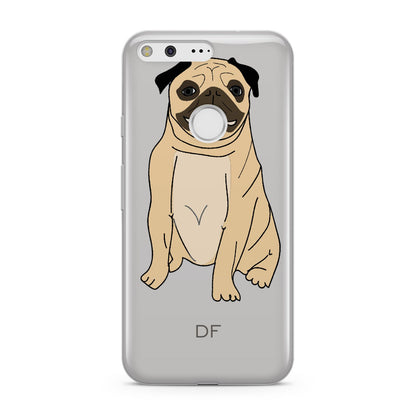 Personalised Initials Pug Google Pixel Case