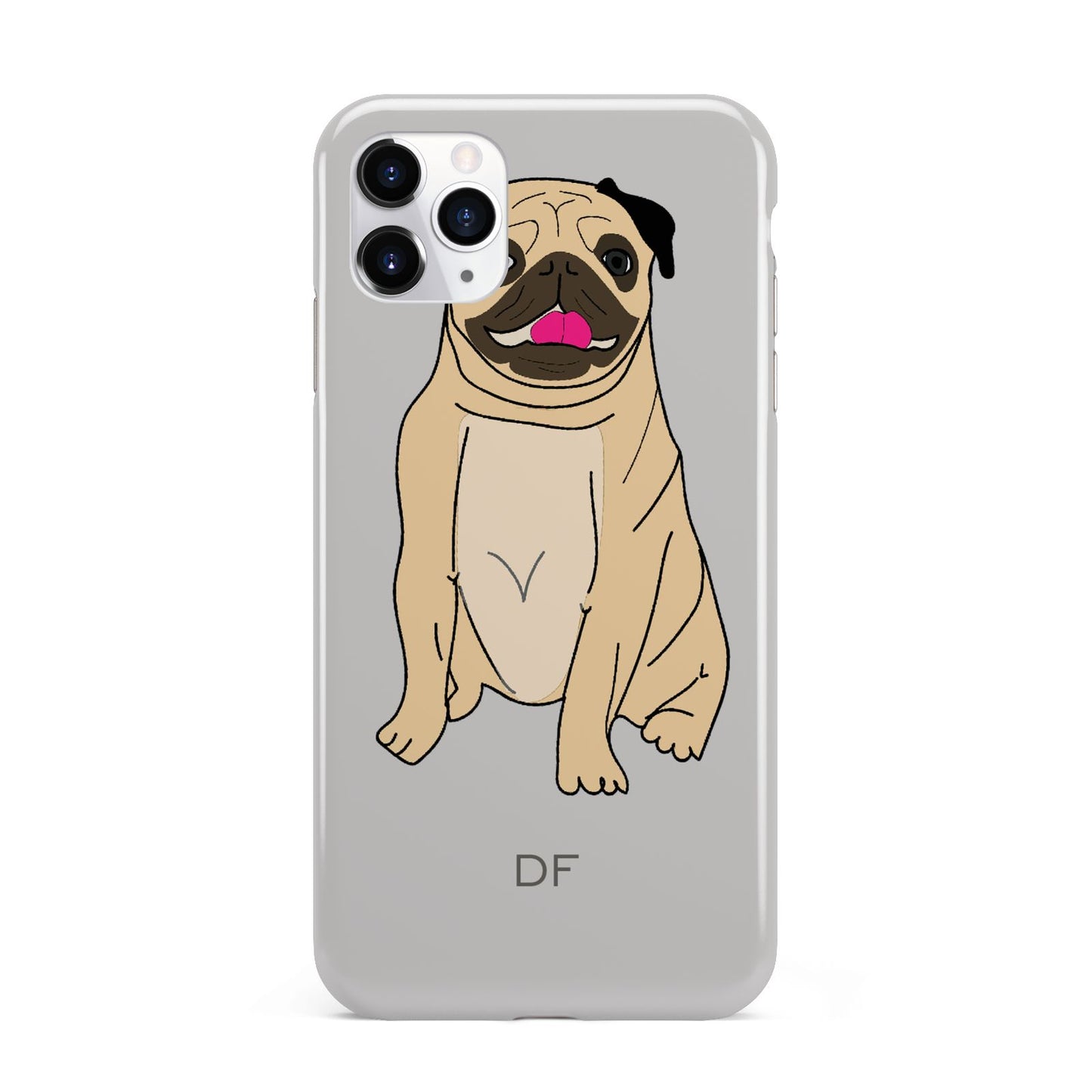 Personalised Initials Pug iPhone 11 Pro Max 3D Tough Case