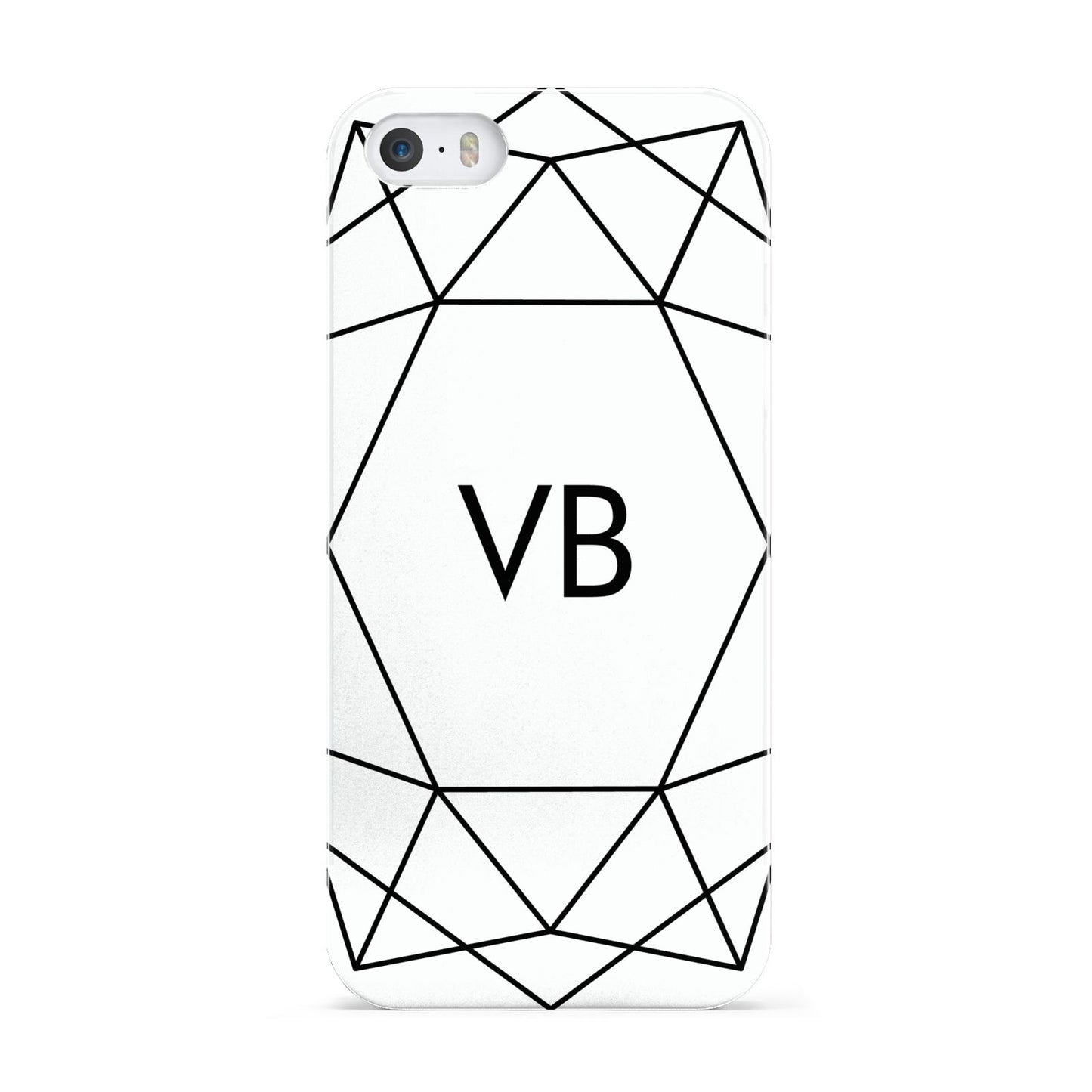 Personalised Initials White Geometric Apple iPhone 5 Case