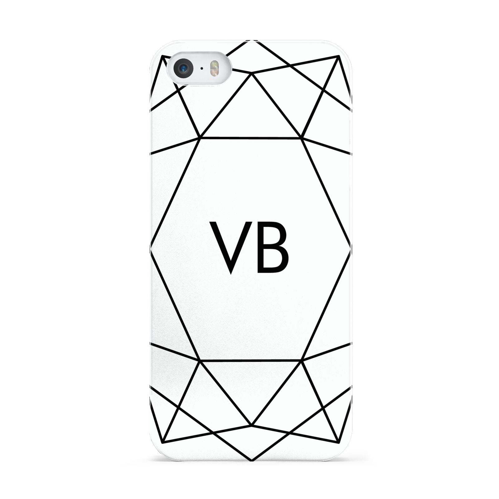 Personalised Initials White Geometric Apple iPhone 5 Case