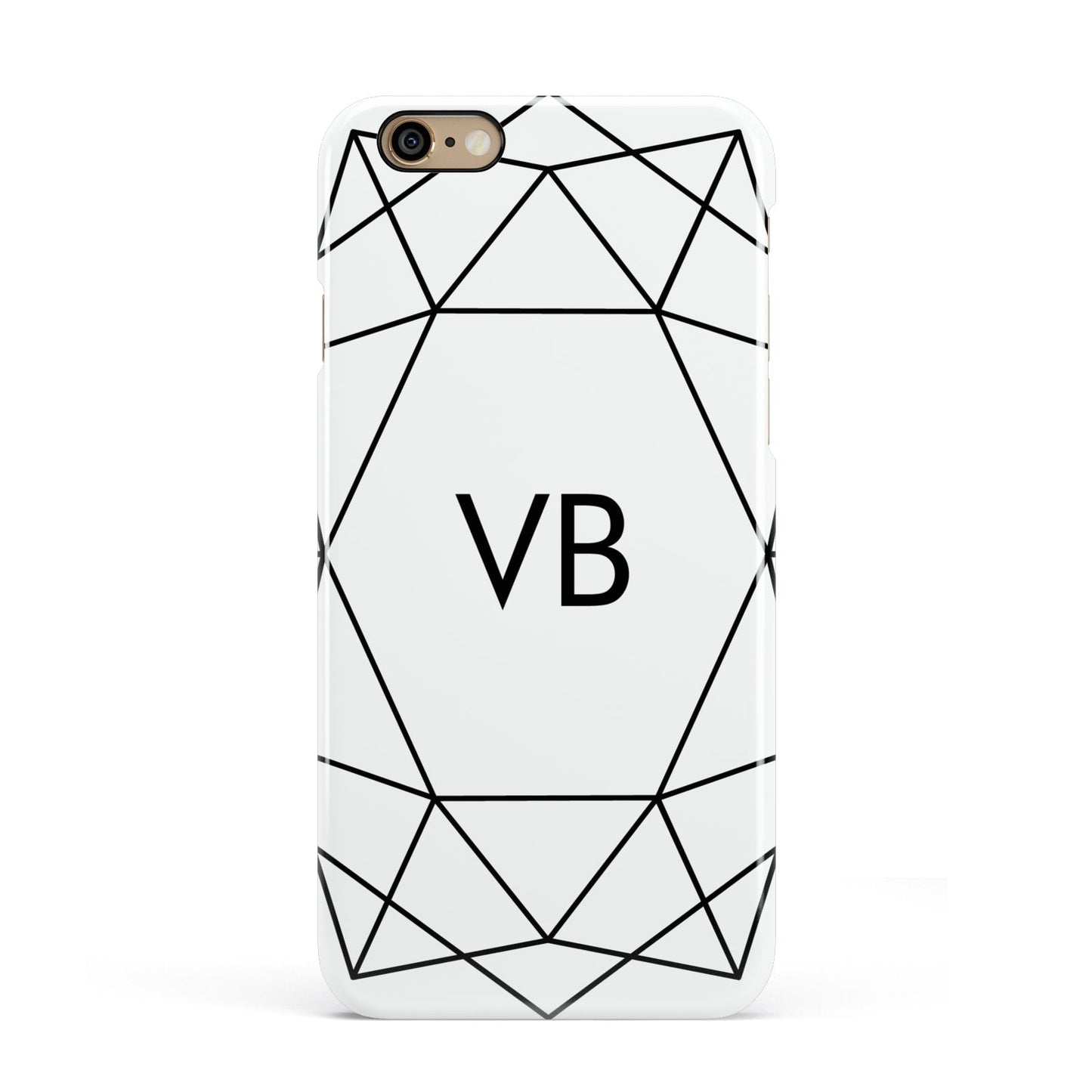 Personalised Initials White Geometric Apple iPhone 6 3D Snap Case