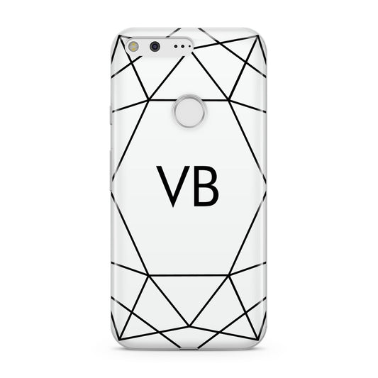 Personalised Initials White Geometric Google Pixel Case