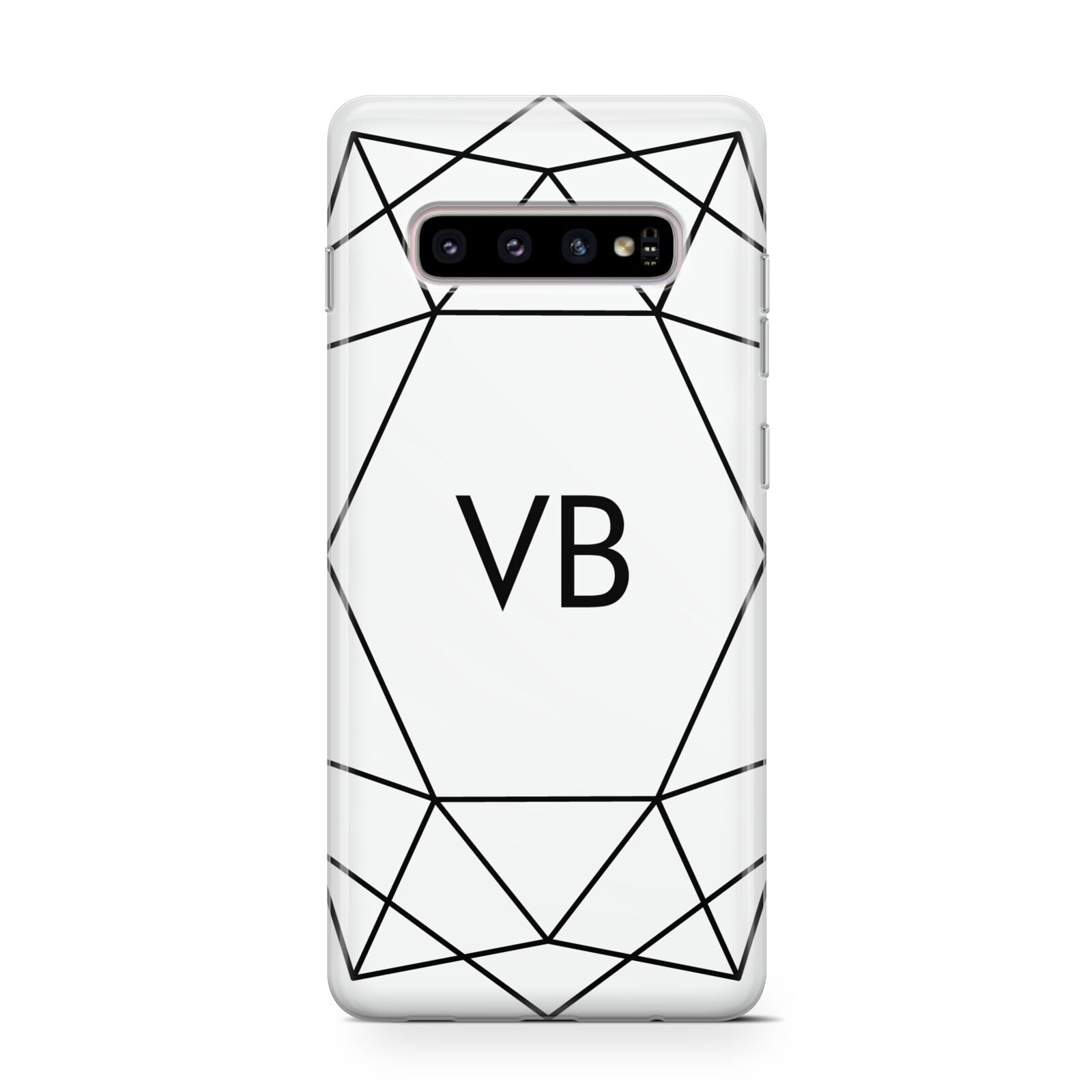 Personalised Initials White Geometric Protective Samsung Galaxy Case