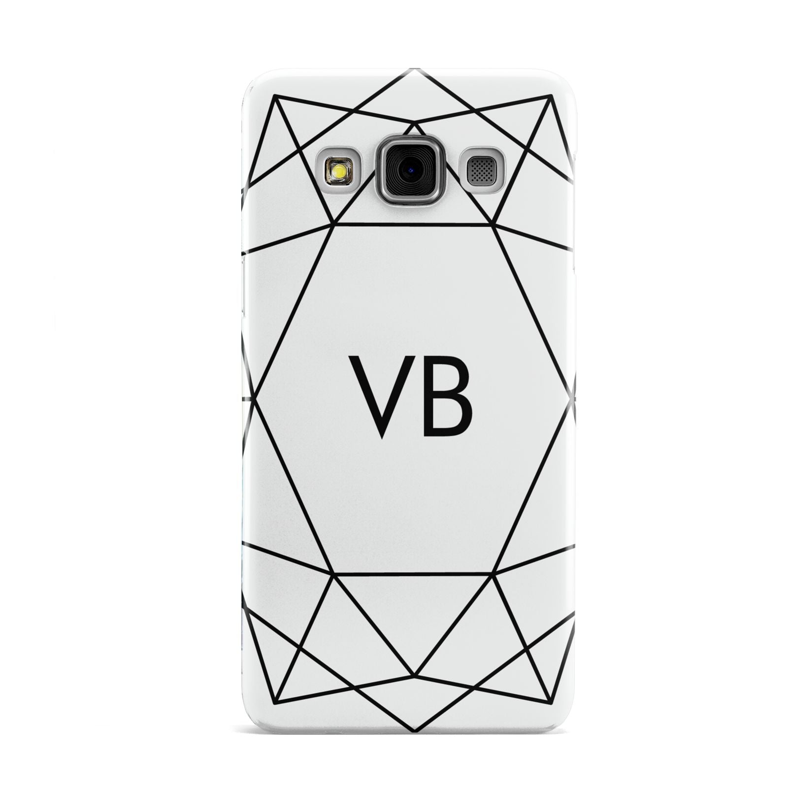 Personalised Initials White Geometric Samsung Galaxy A3 Case