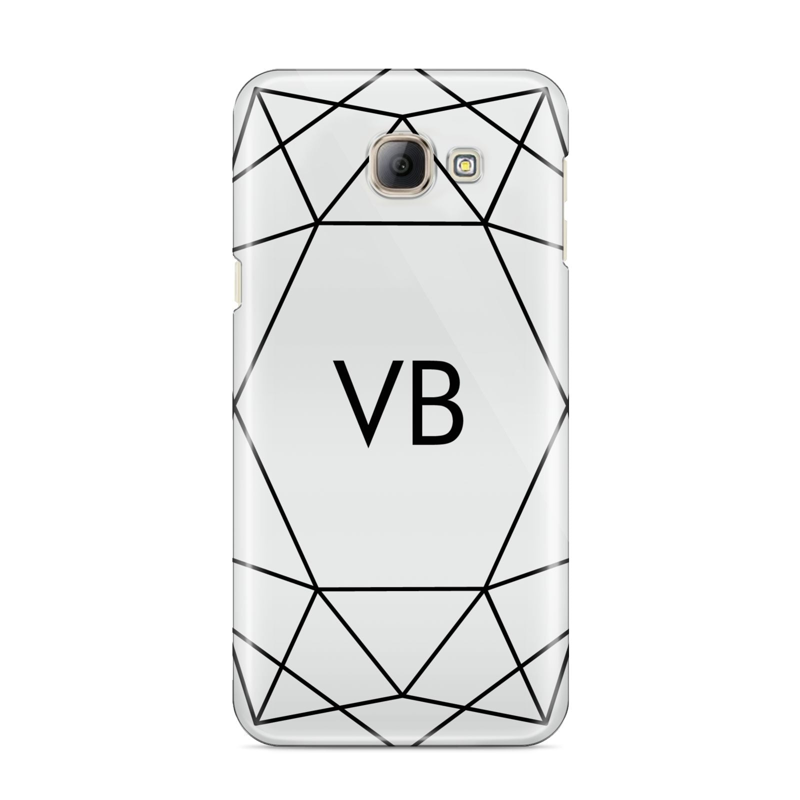 Personalised Initials White Geometric Samsung Galaxy A8 2016 Case