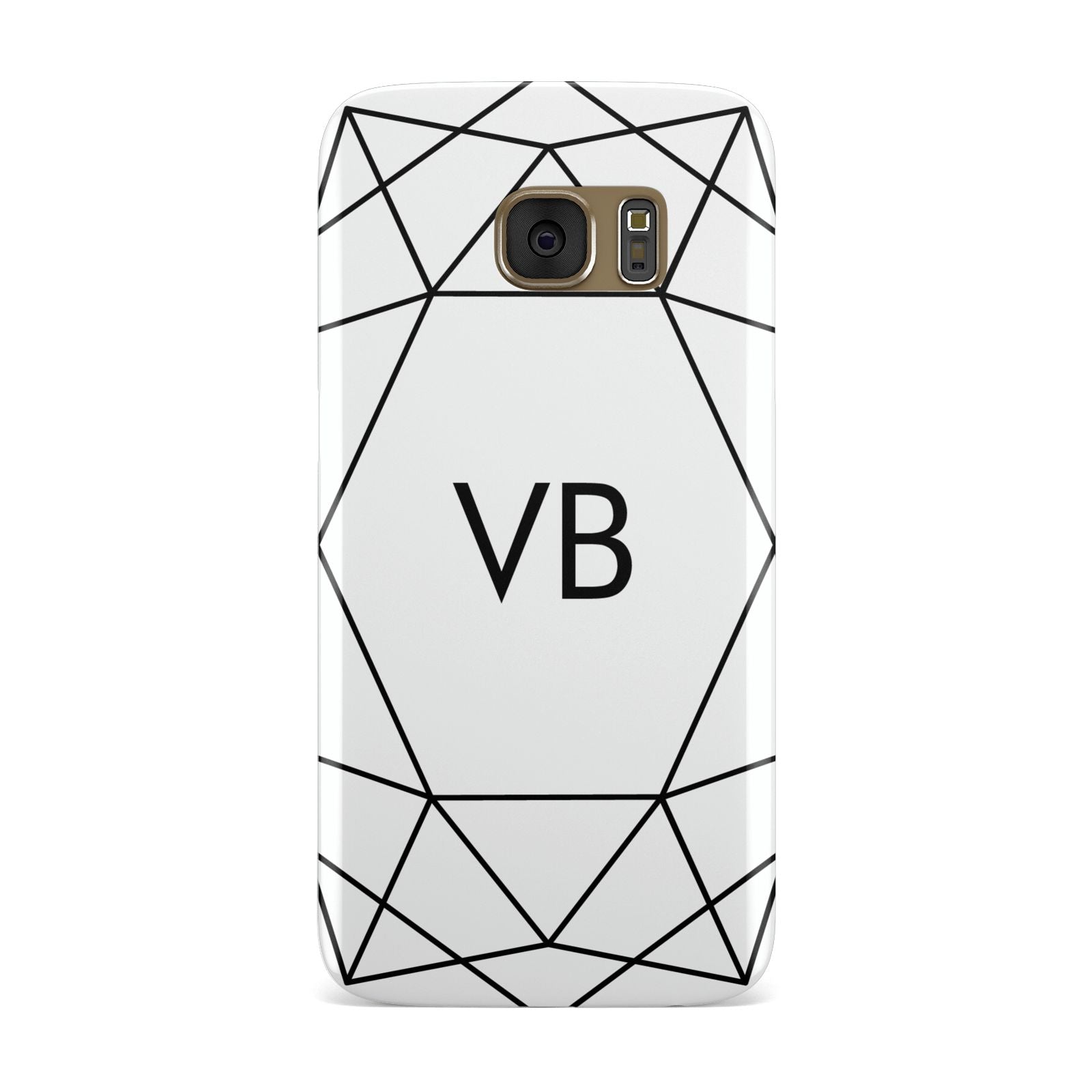 Personalised Initials White Geometric Samsung Galaxy Case