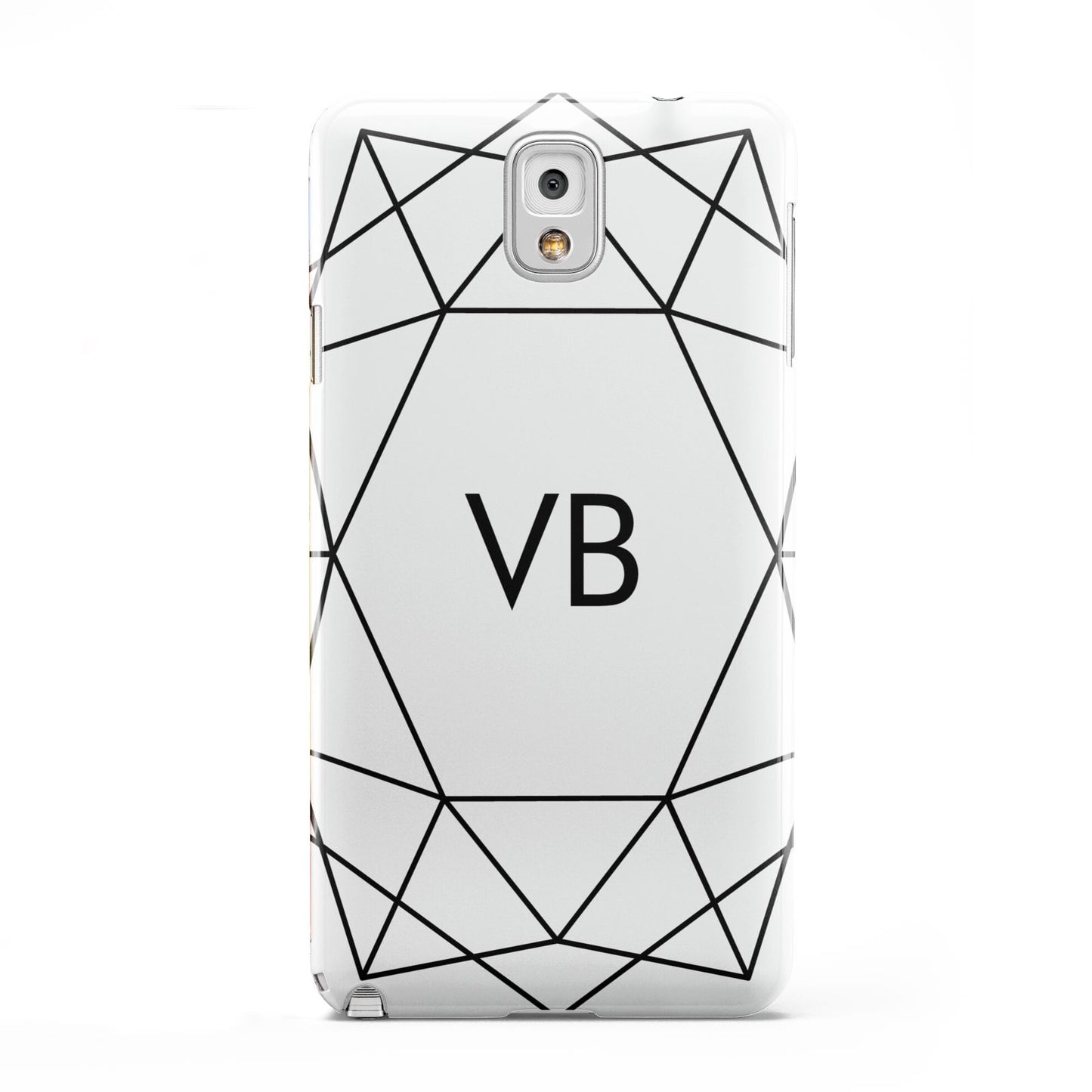 Personalised Initials White Geometric Samsung Galaxy Note 3 Case