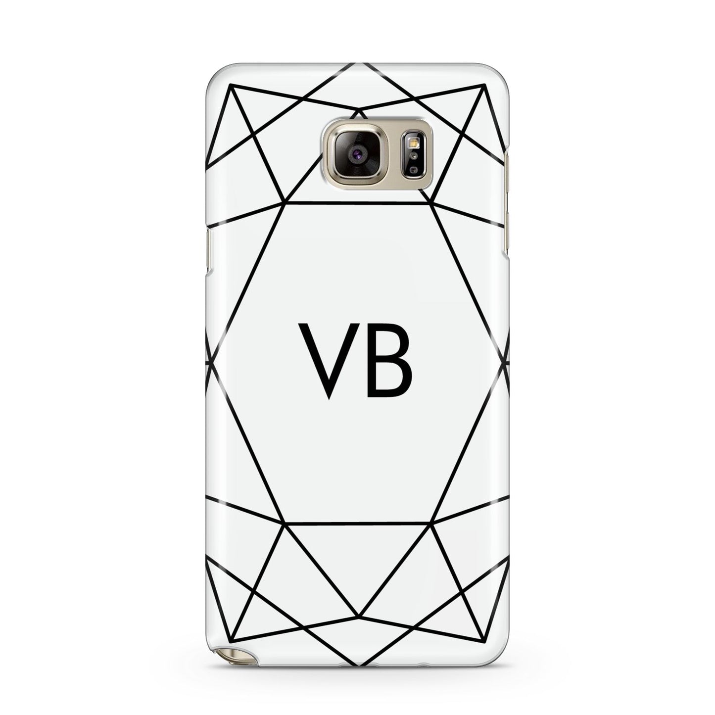 Personalised Initials White Geometric Samsung Galaxy Note 5 Case