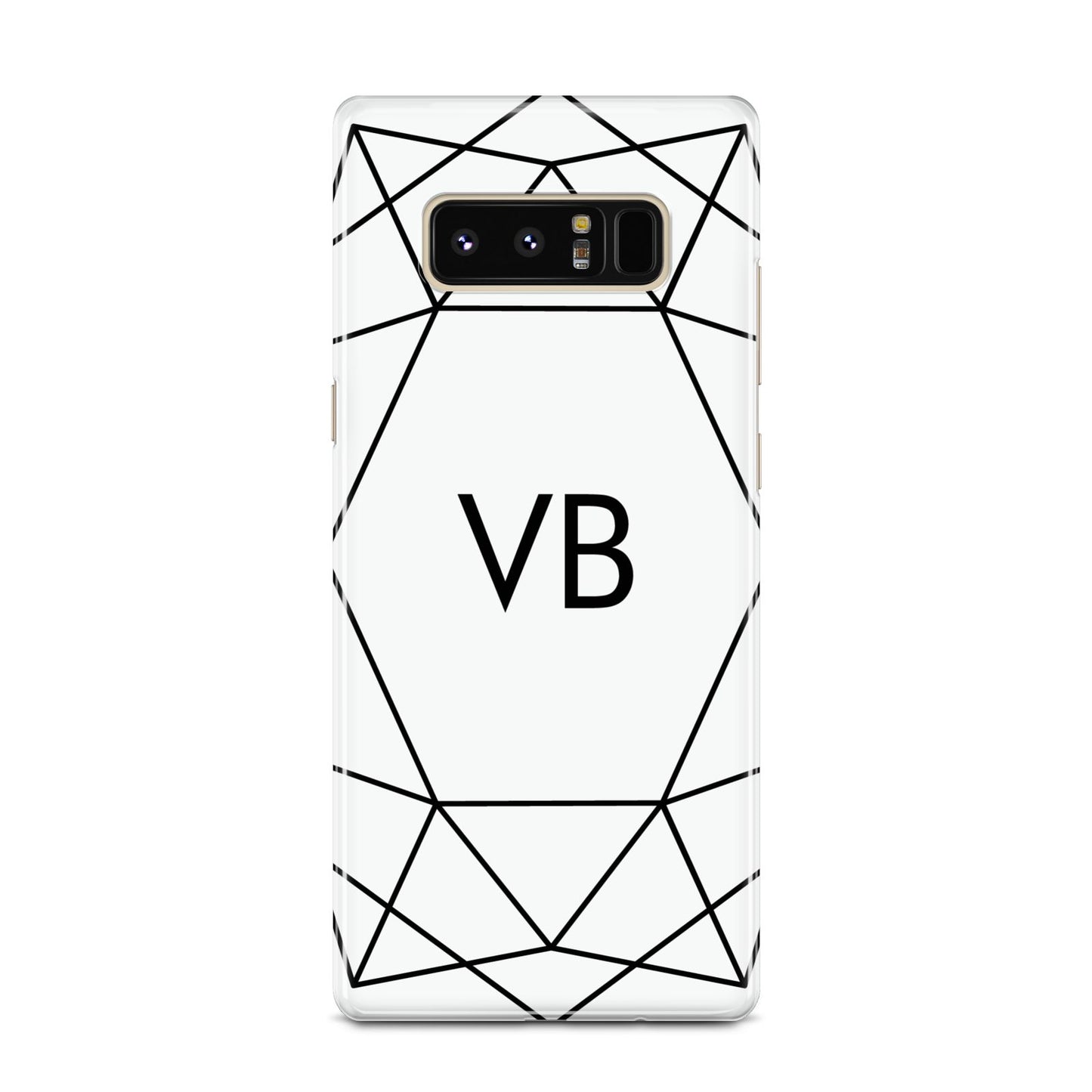 Personalised Initials White Geometric Samsung Galaxy Note 8 Case