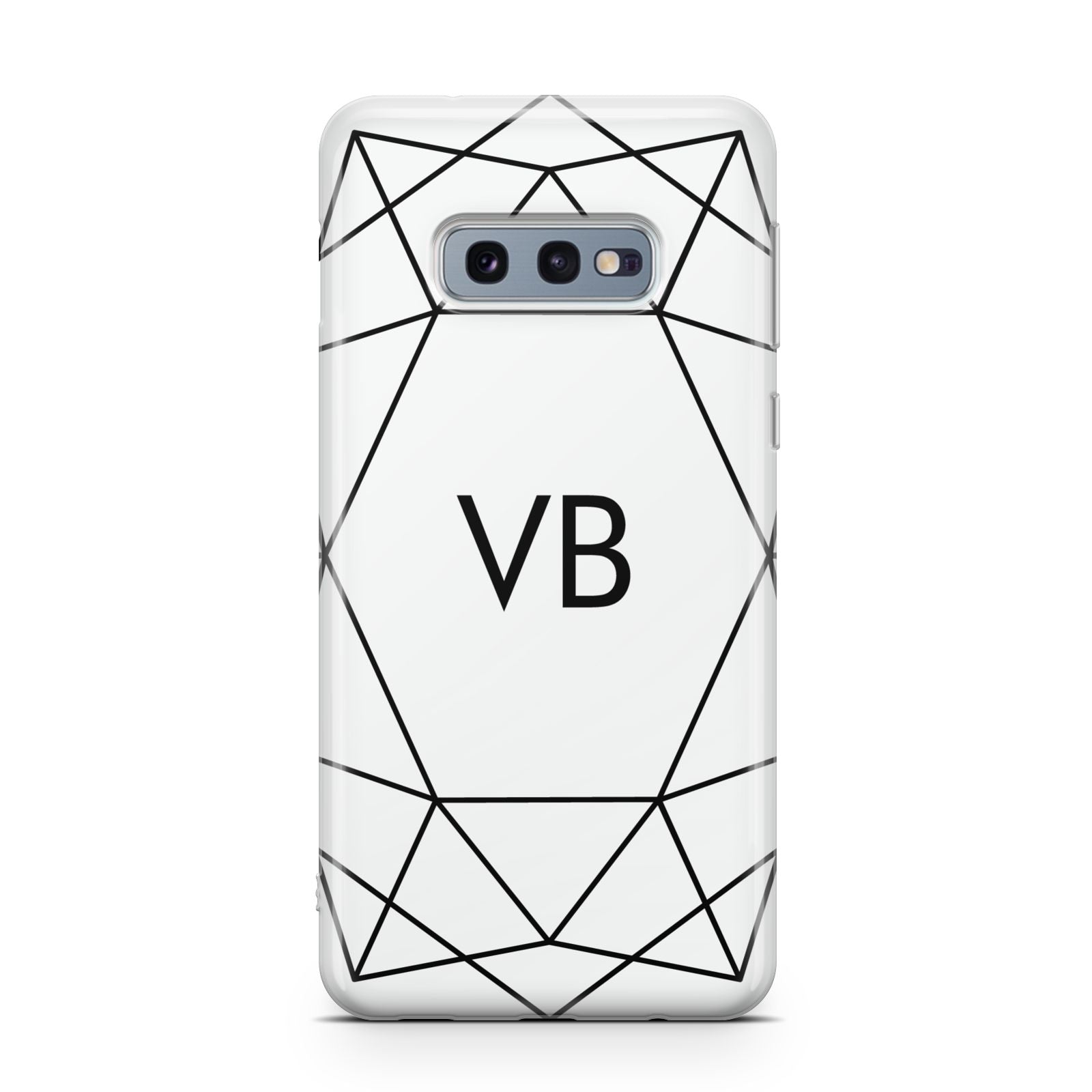 Personalised Initials White Geometric Samsung Galaxy S10E Case