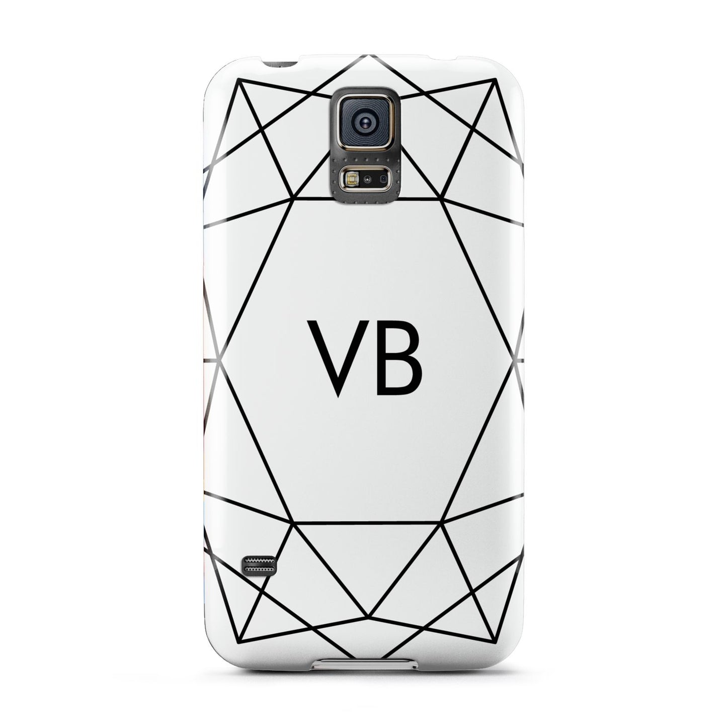 Personalised Initials White Geometric Samsung Galaxy S5 Case