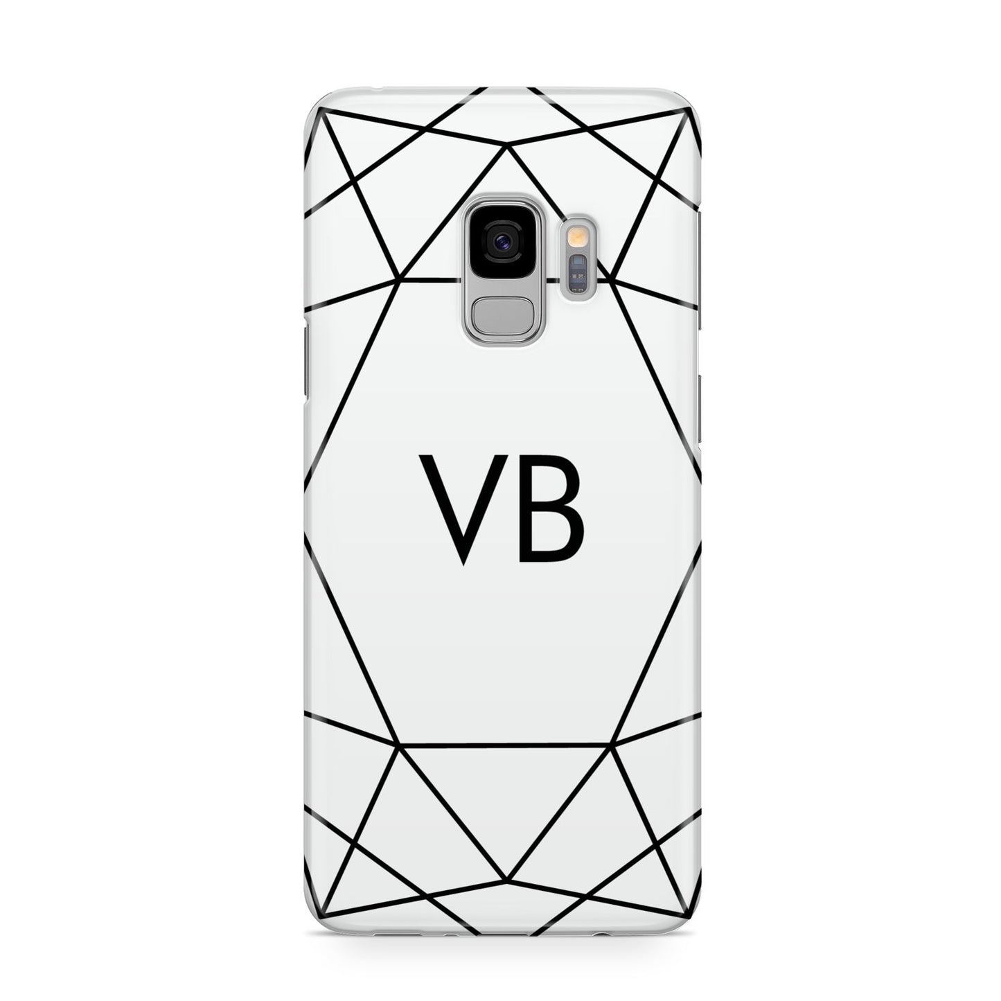 Personalised Initials White Geometric Samsung Galaxy S9 Case