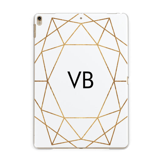 Personalised Initials White Gold Geometric Apple iPad Gold Case