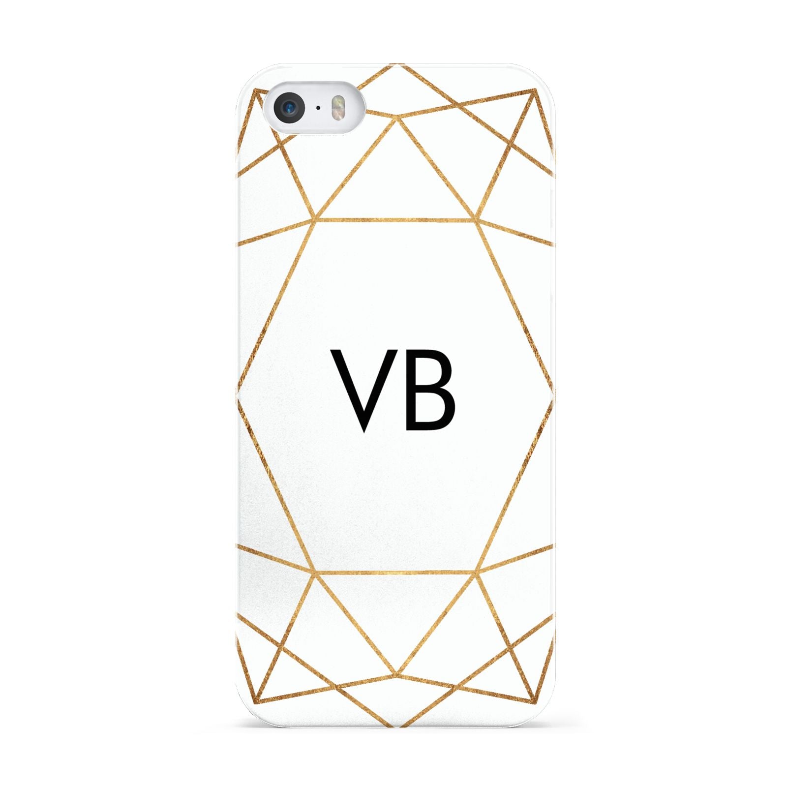 Personalised Initials White Gold Geometric Apple iPhone 5 Case