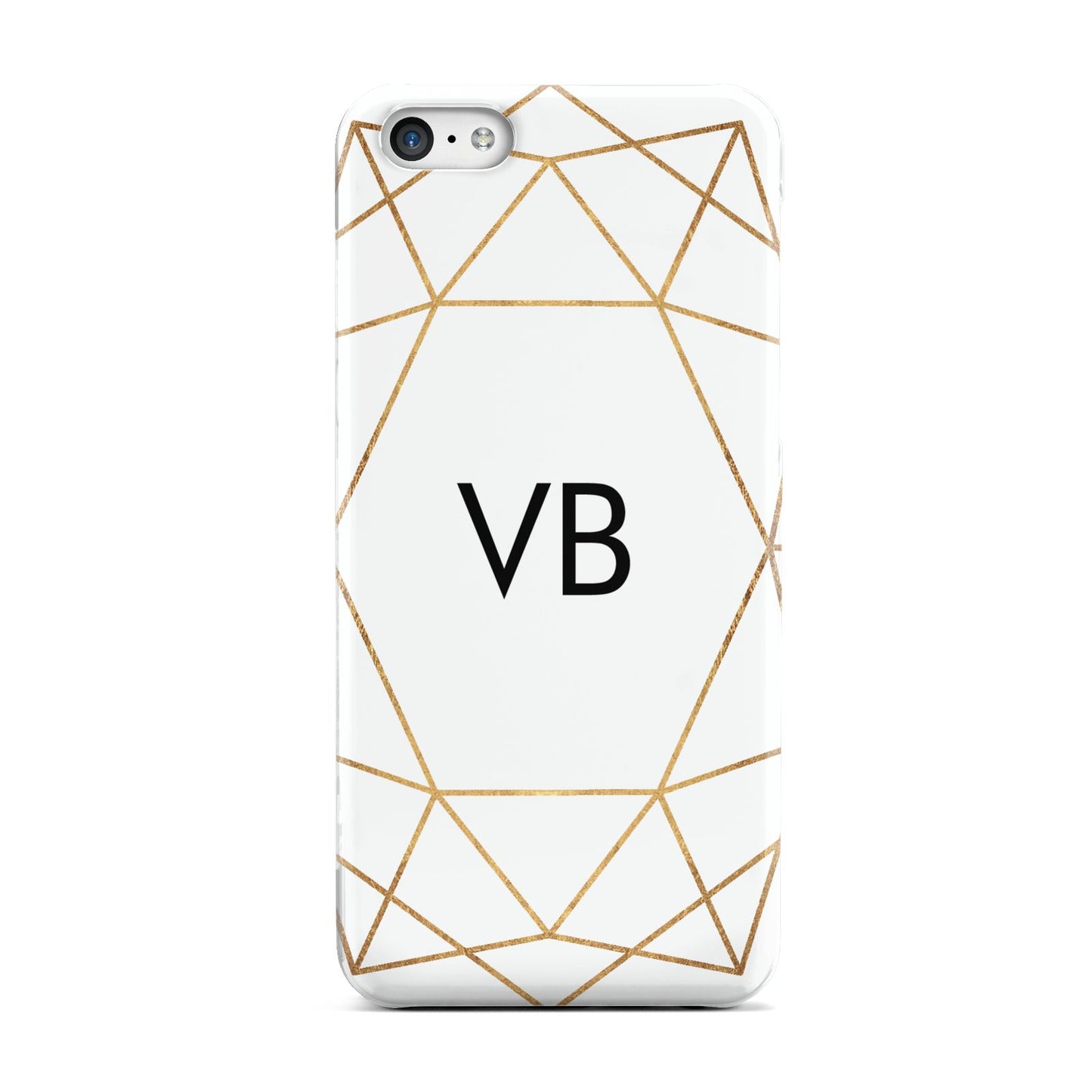 Personalised Initials White Gold Geometric Apple iPhone 5c Case