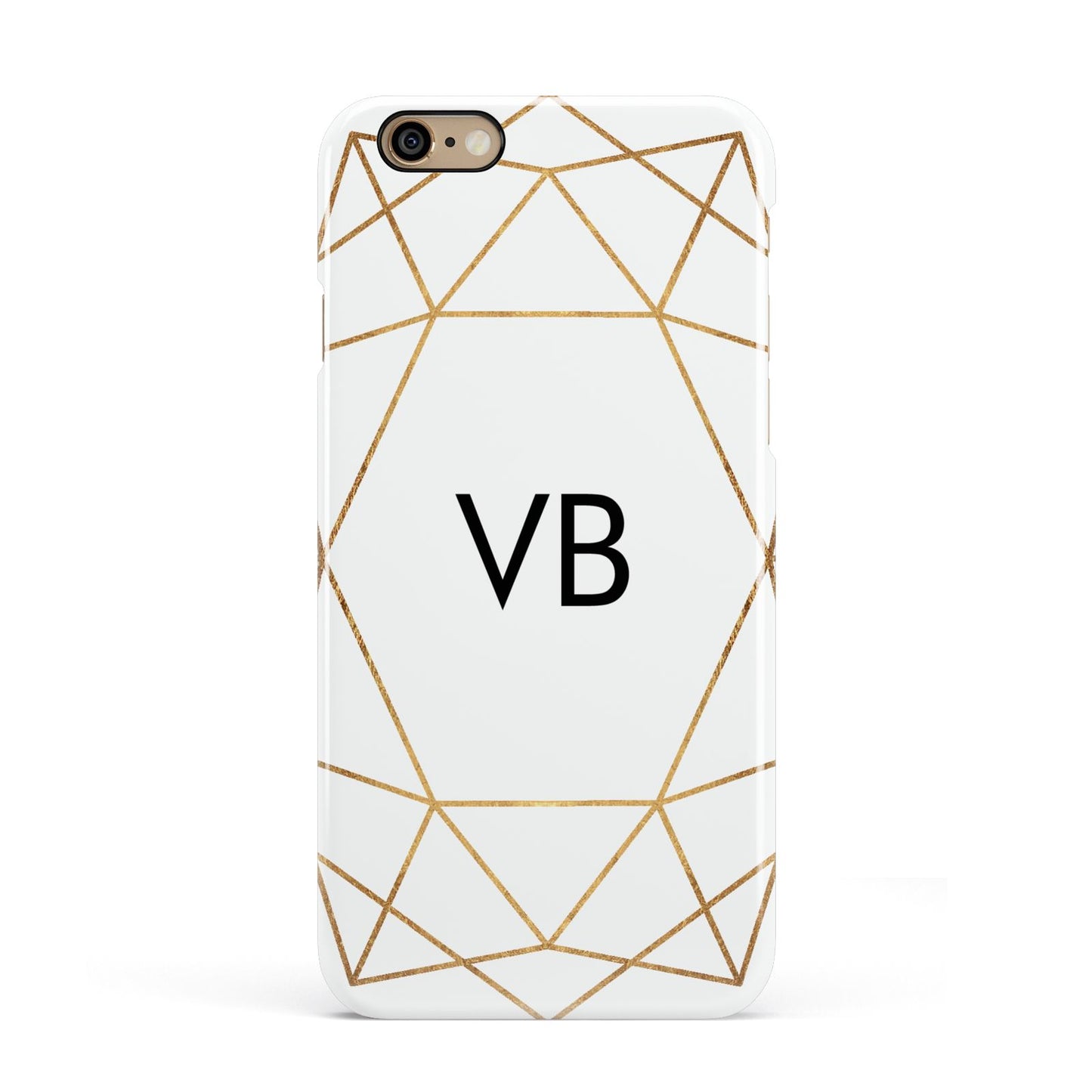 Personalised Initials White Gold Geometric Apple iPhone 6 3D Snap Case