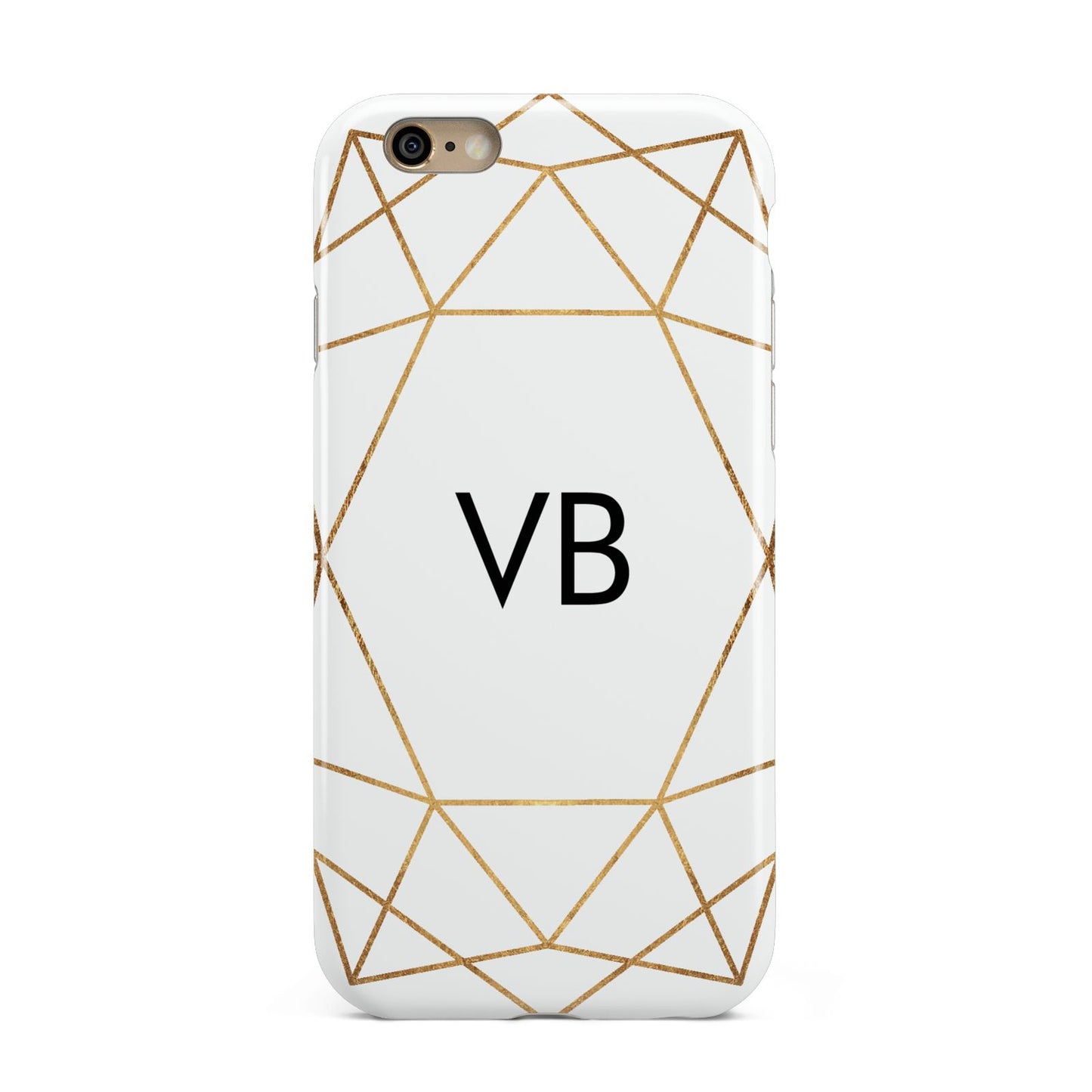 Personalised Initials White Gold Geometric Apple iPhone 6 3D Tough Case