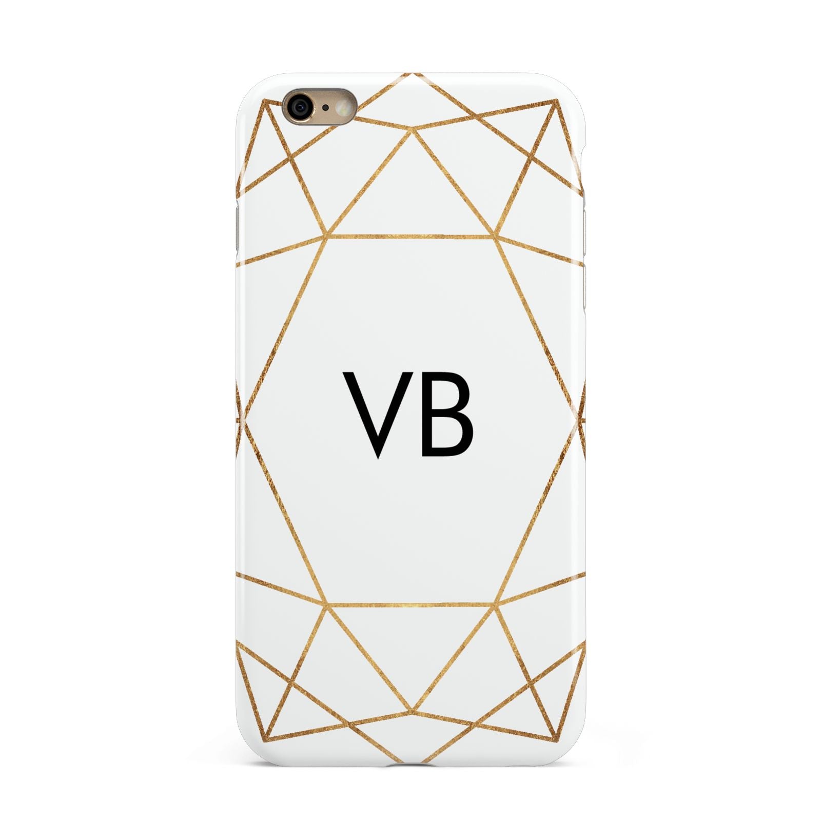 Personalised Initials White Gold Geometric Apple iPhone 6 Plus 3D Tough Case