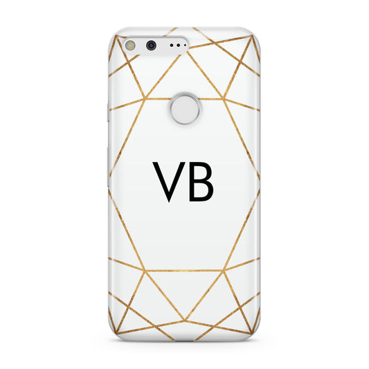 Personalised Initials White Gold Geometric Google Pixel Case