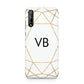 Personalised Initials White Gold Geometric Huawei Enjoy 10s Phone Case