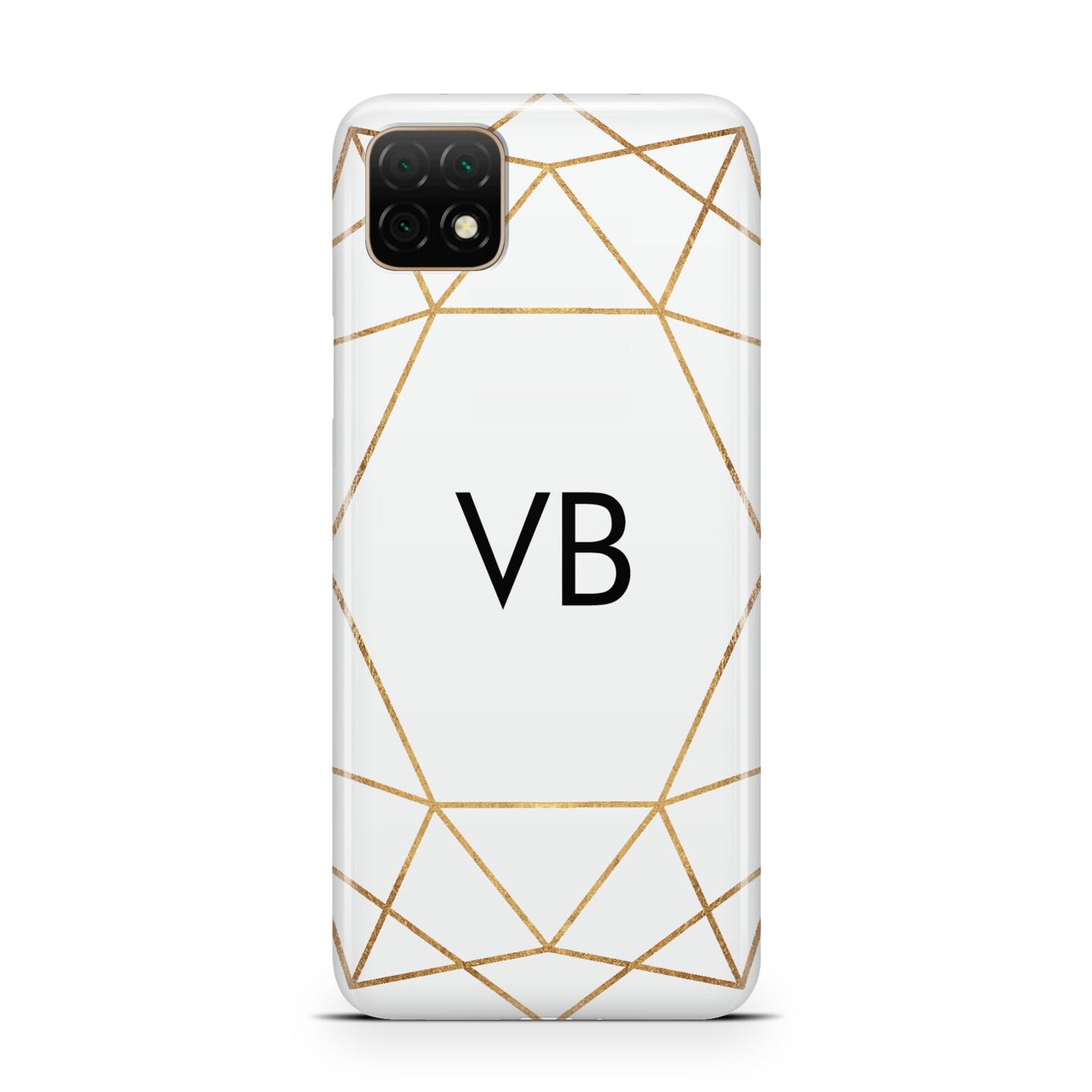 Personalised Initials White Gold Geometric Huawei Enjoy 20 Phone Case