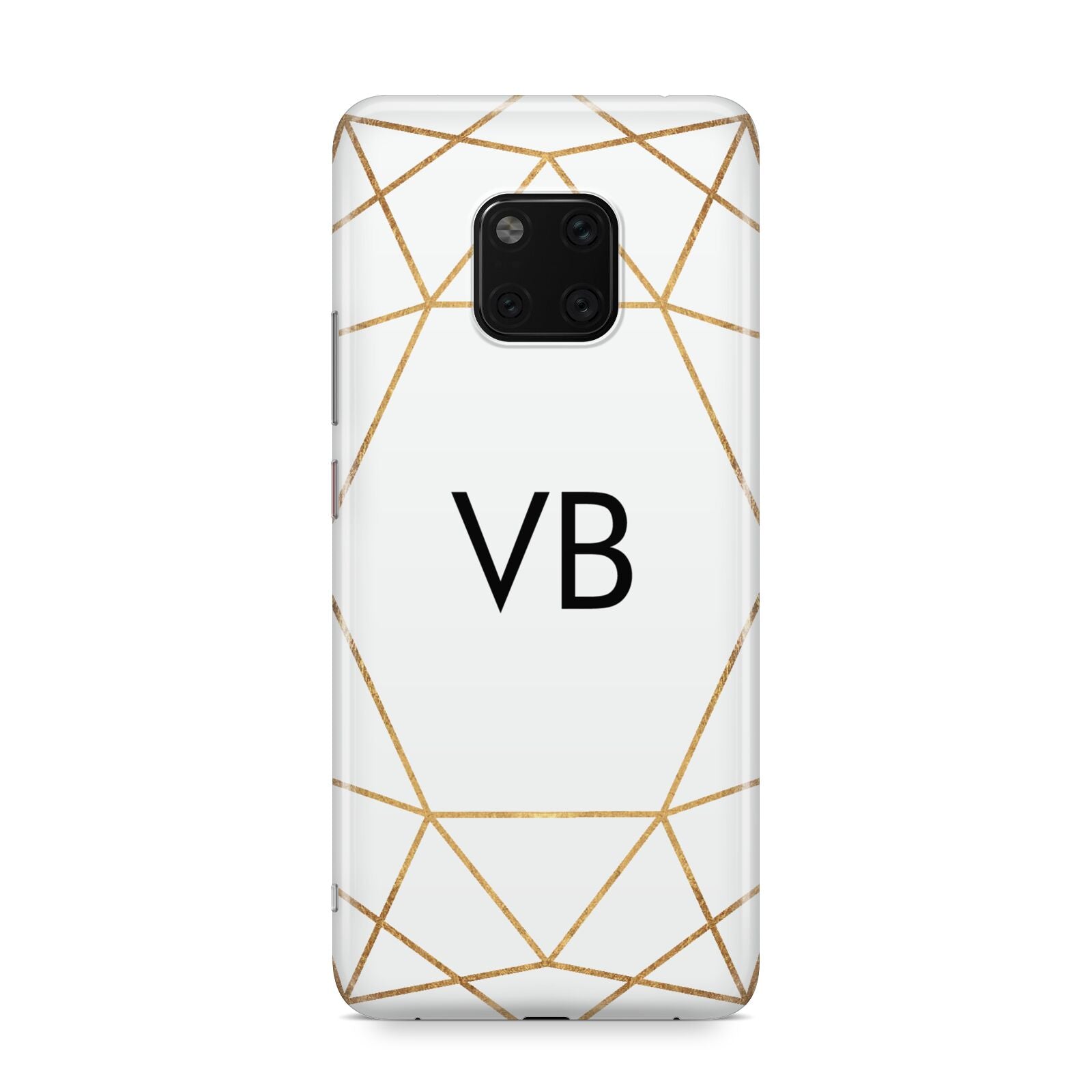 Personalised Initials White Gold Geometric Huawei Mate 20 Pro Phone Case