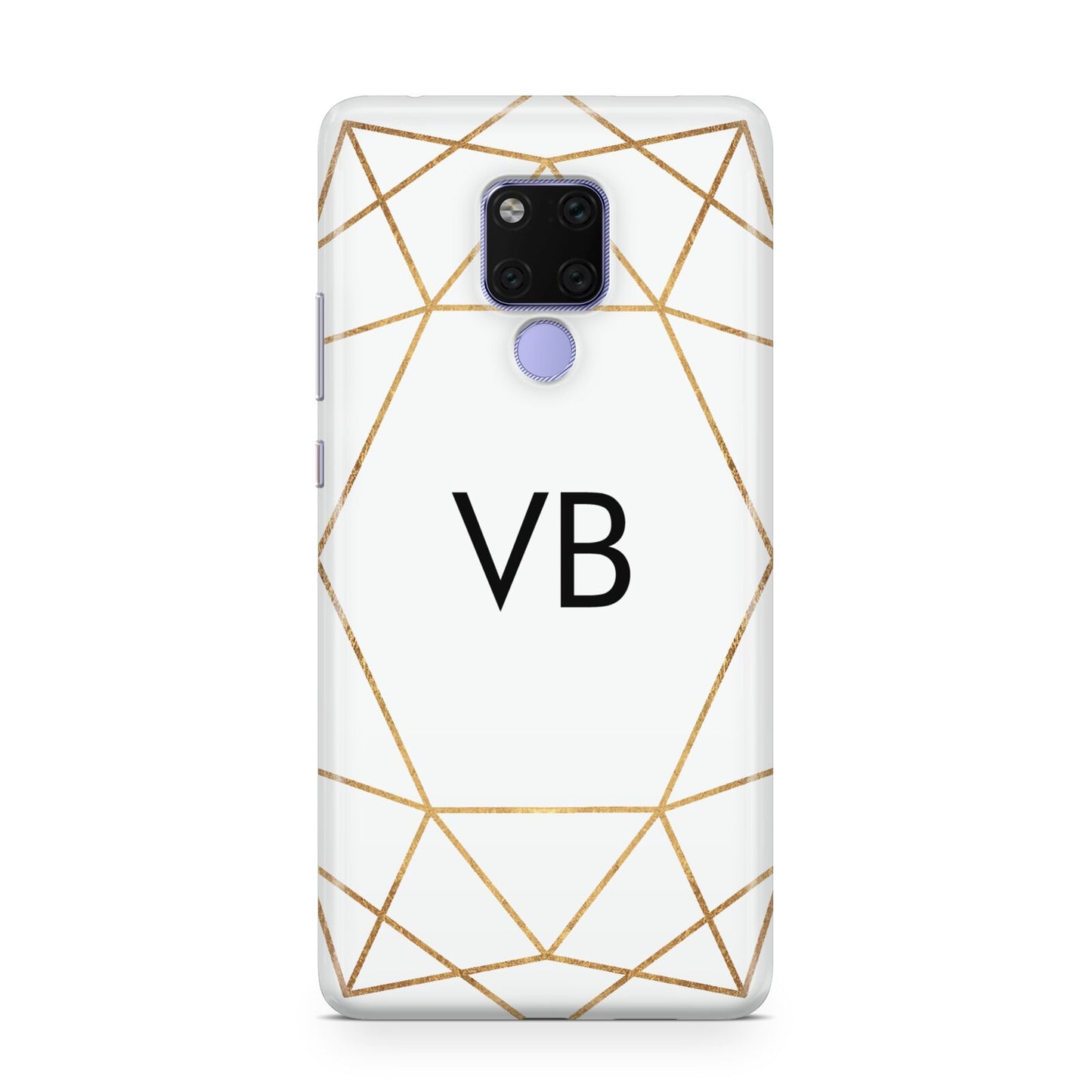 Personalised Initials White Gold Geometric Huawei Mate 20X Phone Case