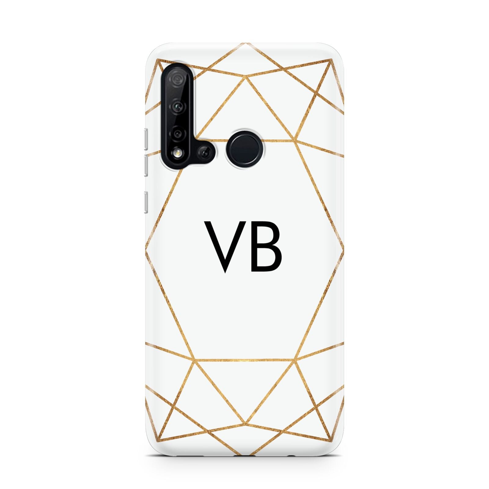 Personalised Initials White Gold Geometric Huawei P20 Lite 5G Phone Case