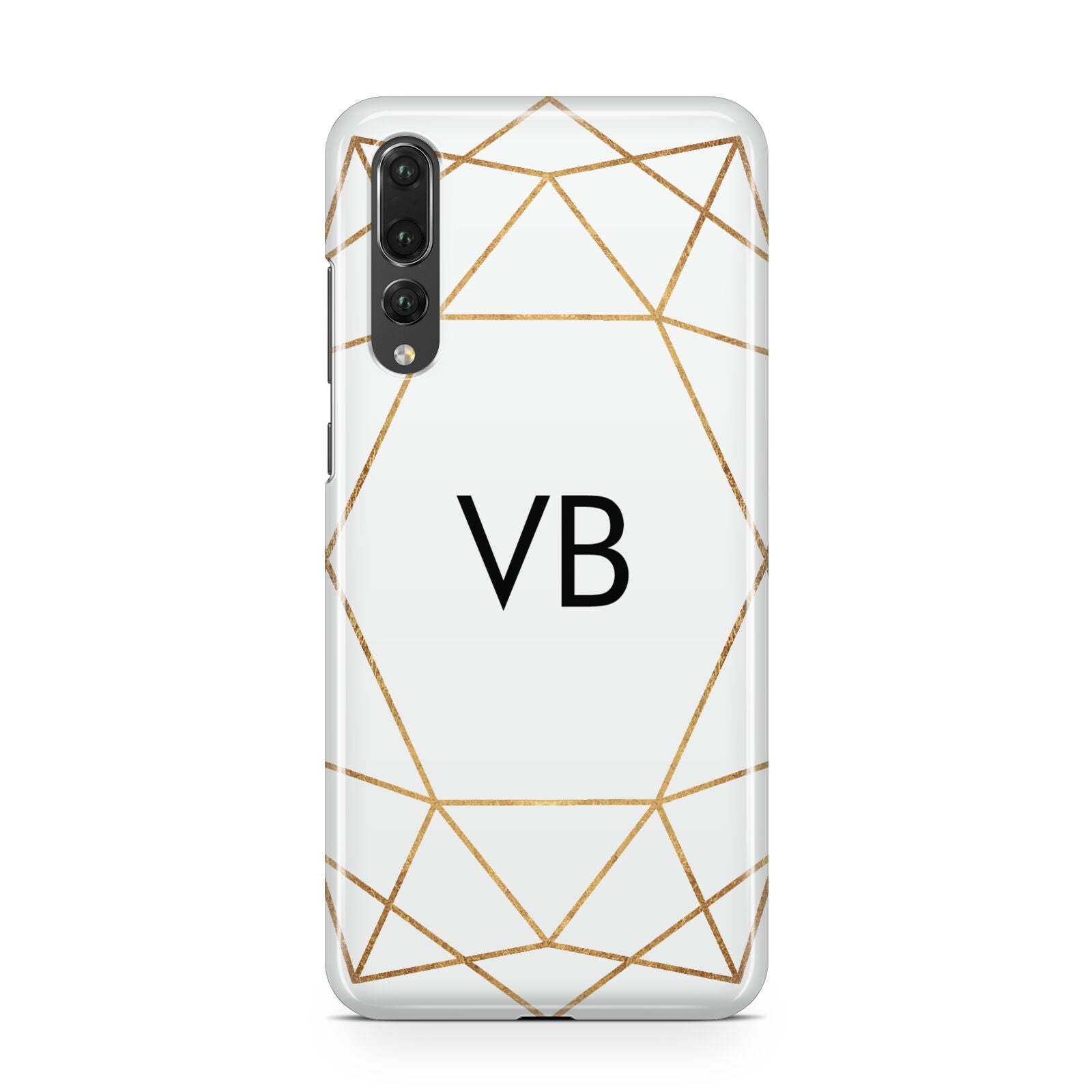 Personalised Initials White Gold Geometric Huawei P20 Pro Phone Case