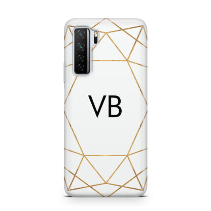 Personalised Initials White Gold Geometric Huawei P40 Lite 5G Phone Case