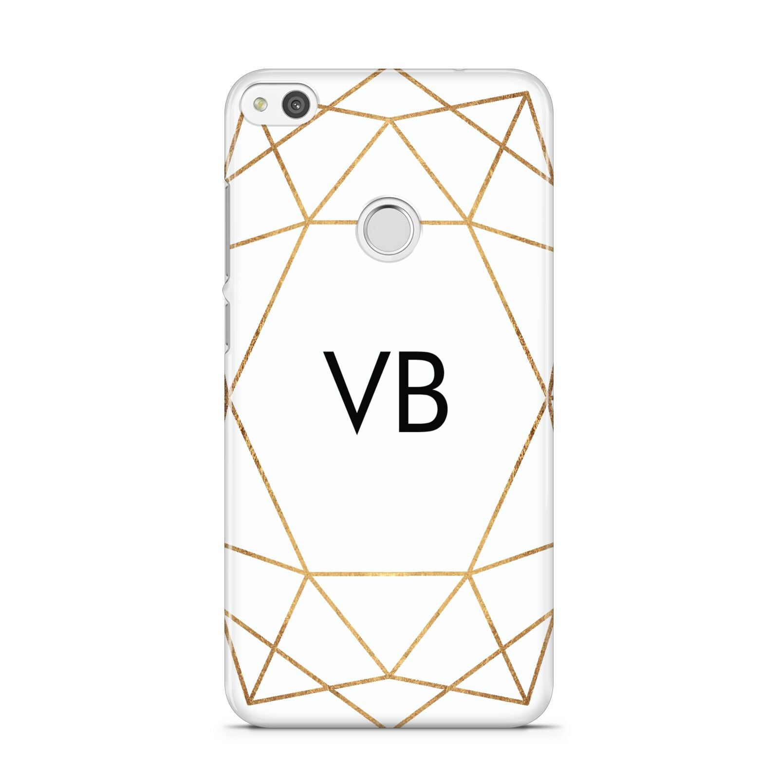 Personalised Initials White Gold Geometric Huawei P8 Lite Case