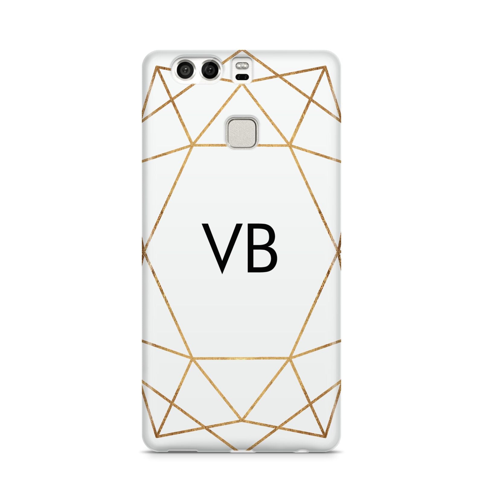 Personalised Initials White Gold Geometric Huawei P9 Case