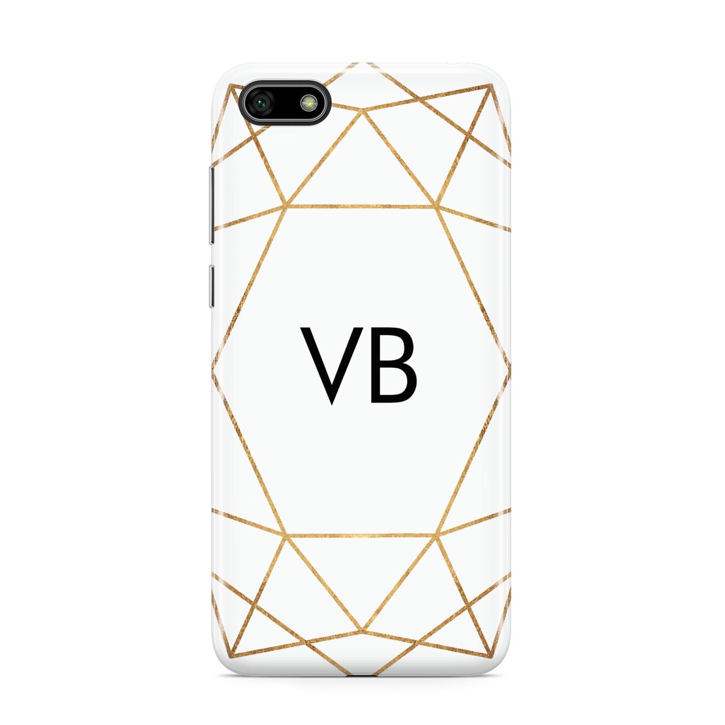 Personalised Initials White Gold Geometric Huawei Y5 Prime 2018 Phone Case