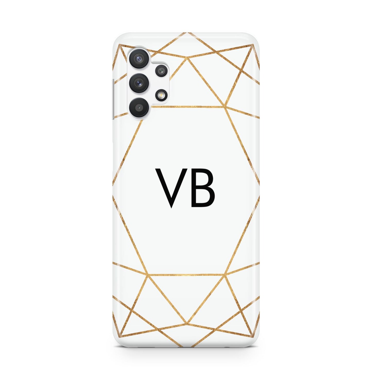 Personalised Initials White Gold Geometric Samsung A32 5G Case