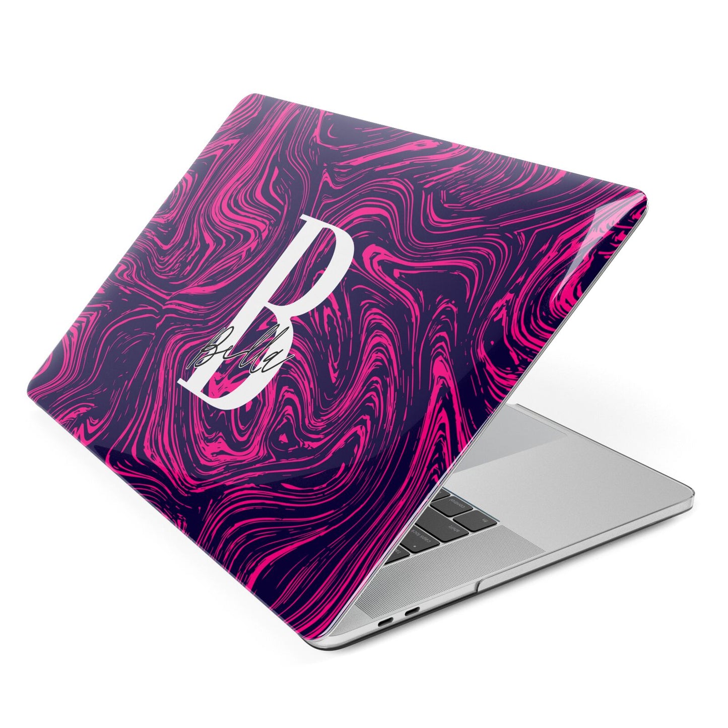 Personalised Ink Marble Apple MacBook Case Side View