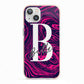 Personalised Ink Marble iPhone 13 TPU Impact Case with Pink Edges