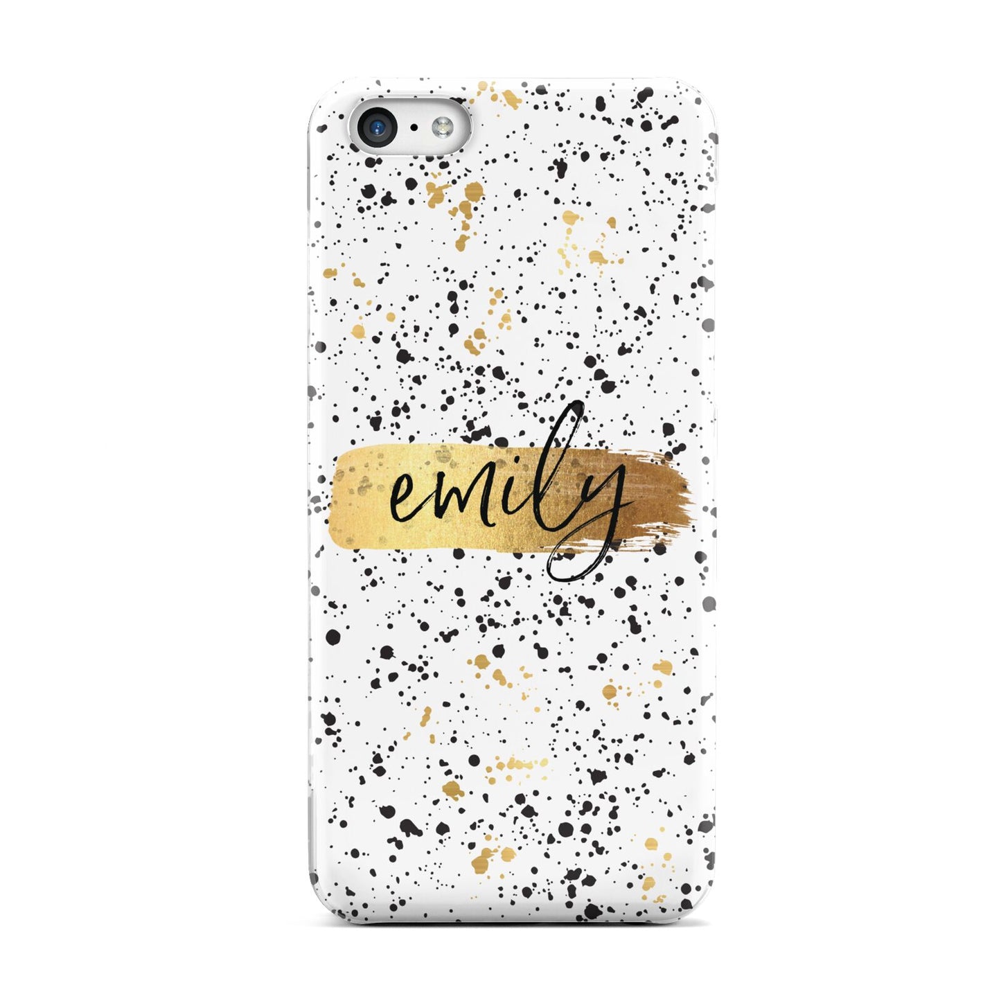 Personalised Ink Splatter Gold Apple iPhone 5c Case