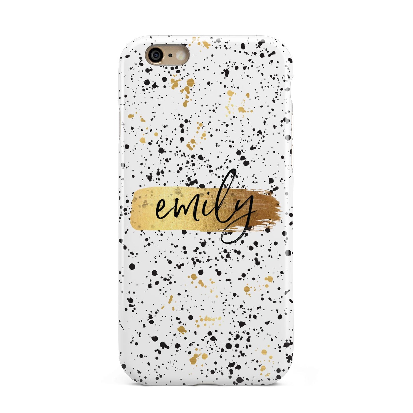 Personalised Ink Splatter Gold Apple iPhone 6 3D Tough Case