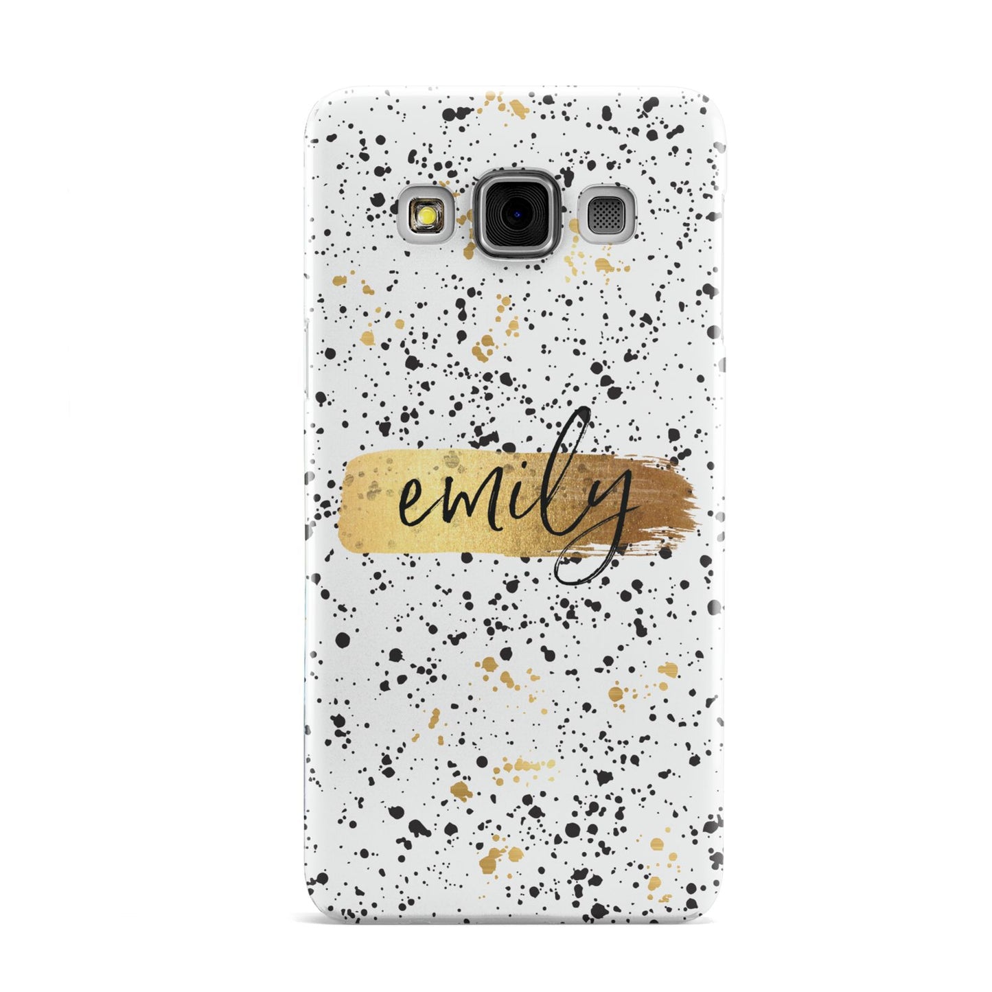 Personalised Ink Splatter Gold Samsung Galaxy A3 Case