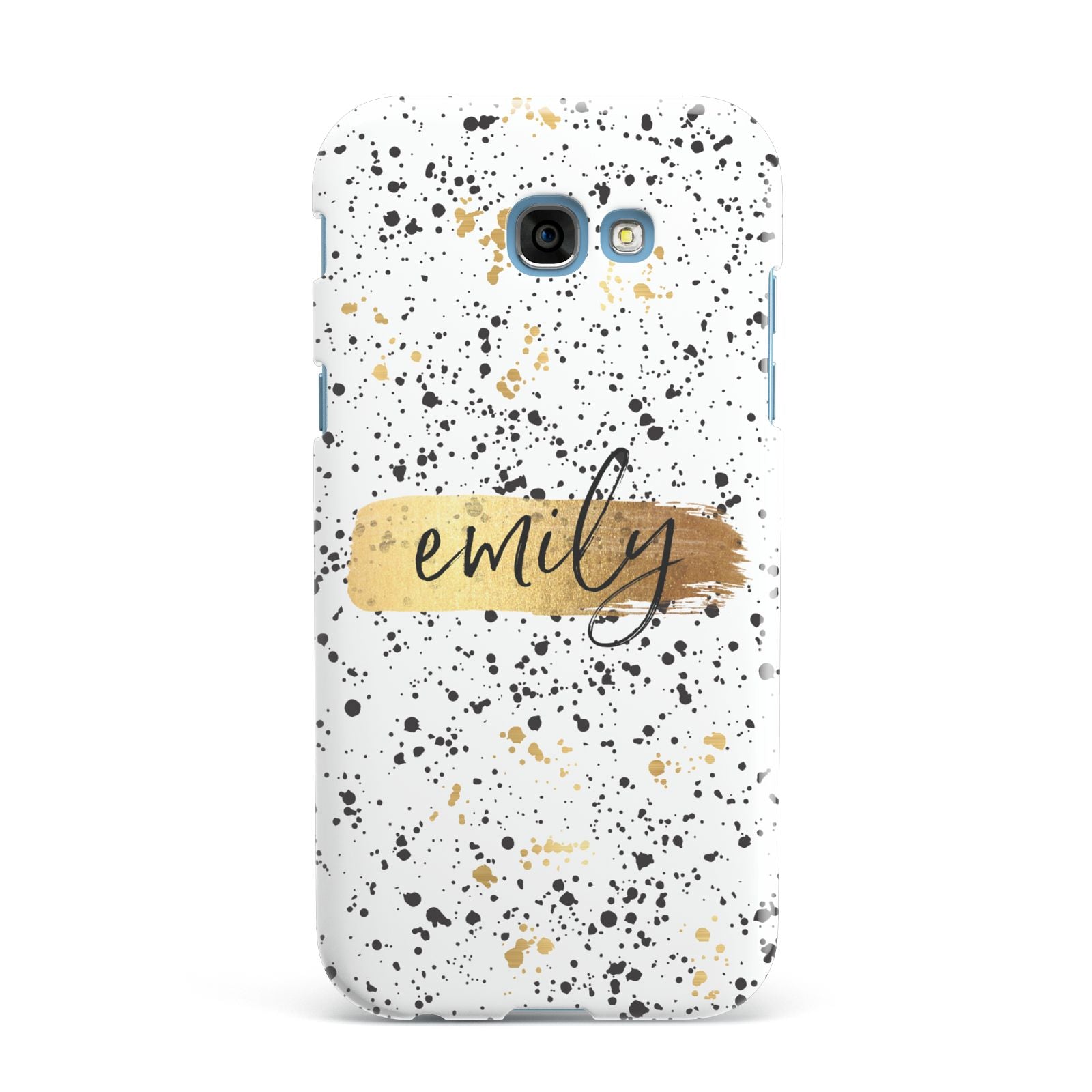 Personalised Ink Splatter Gold Samsung Galaxy A7 2017 Case