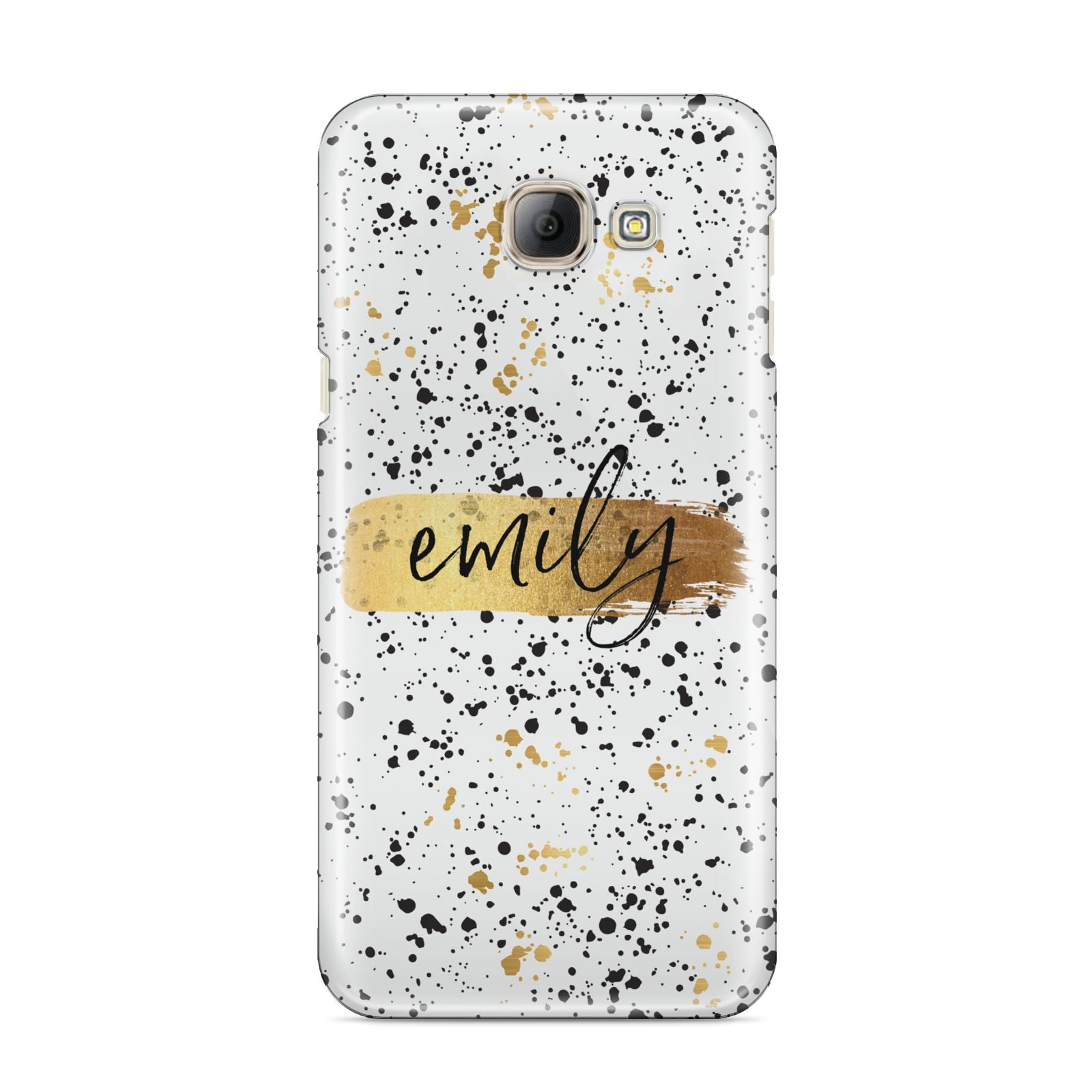 Personalised Ink Splatter Gold Samsung Galaxy A8 2016 Case