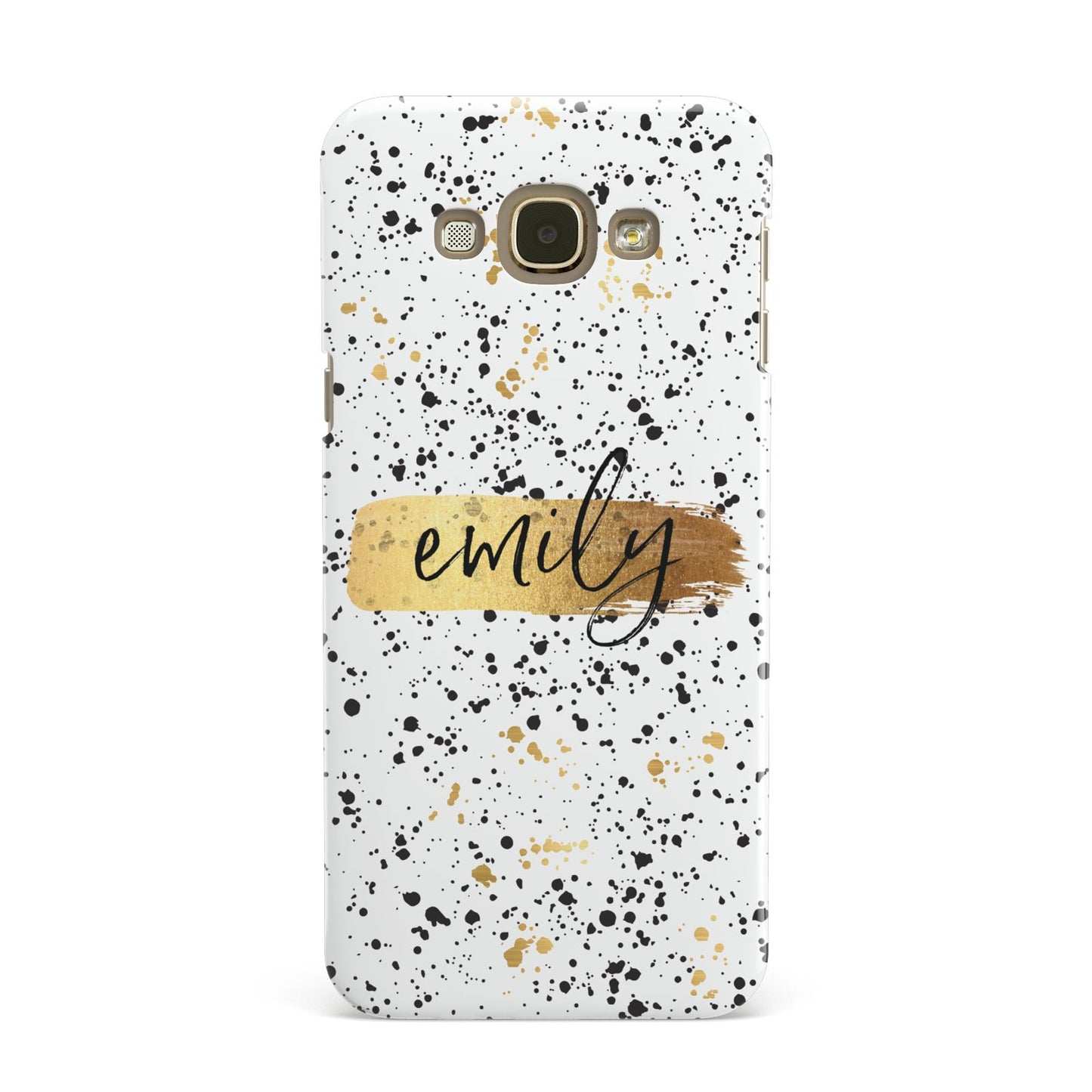 Personalised Ink Splatter Gold Samsung Galaxy A8 Case