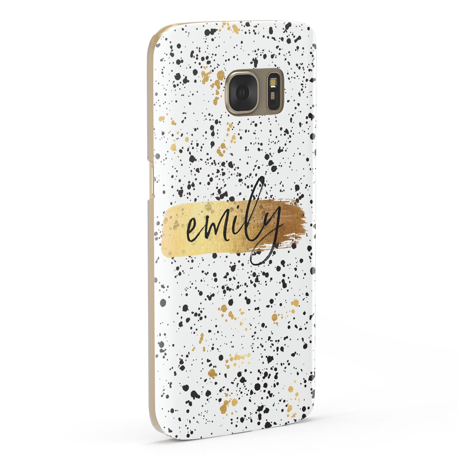 Personalised Ink Splatter Gold Samsung Galaxy Case Fourty Five Degrees