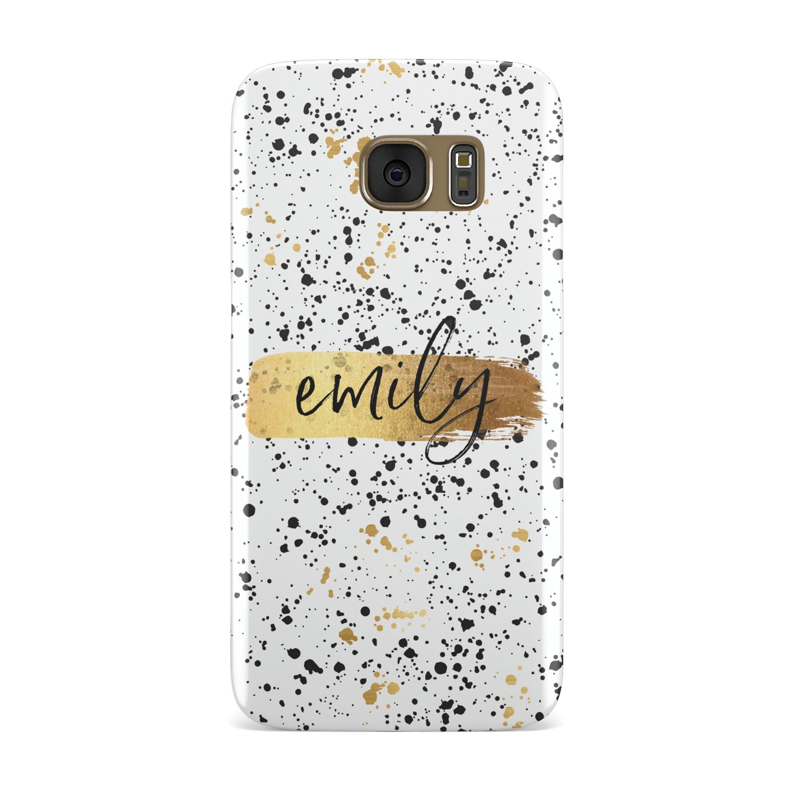 Personalised Ink Splatter Gold Samsung Galaxy Case