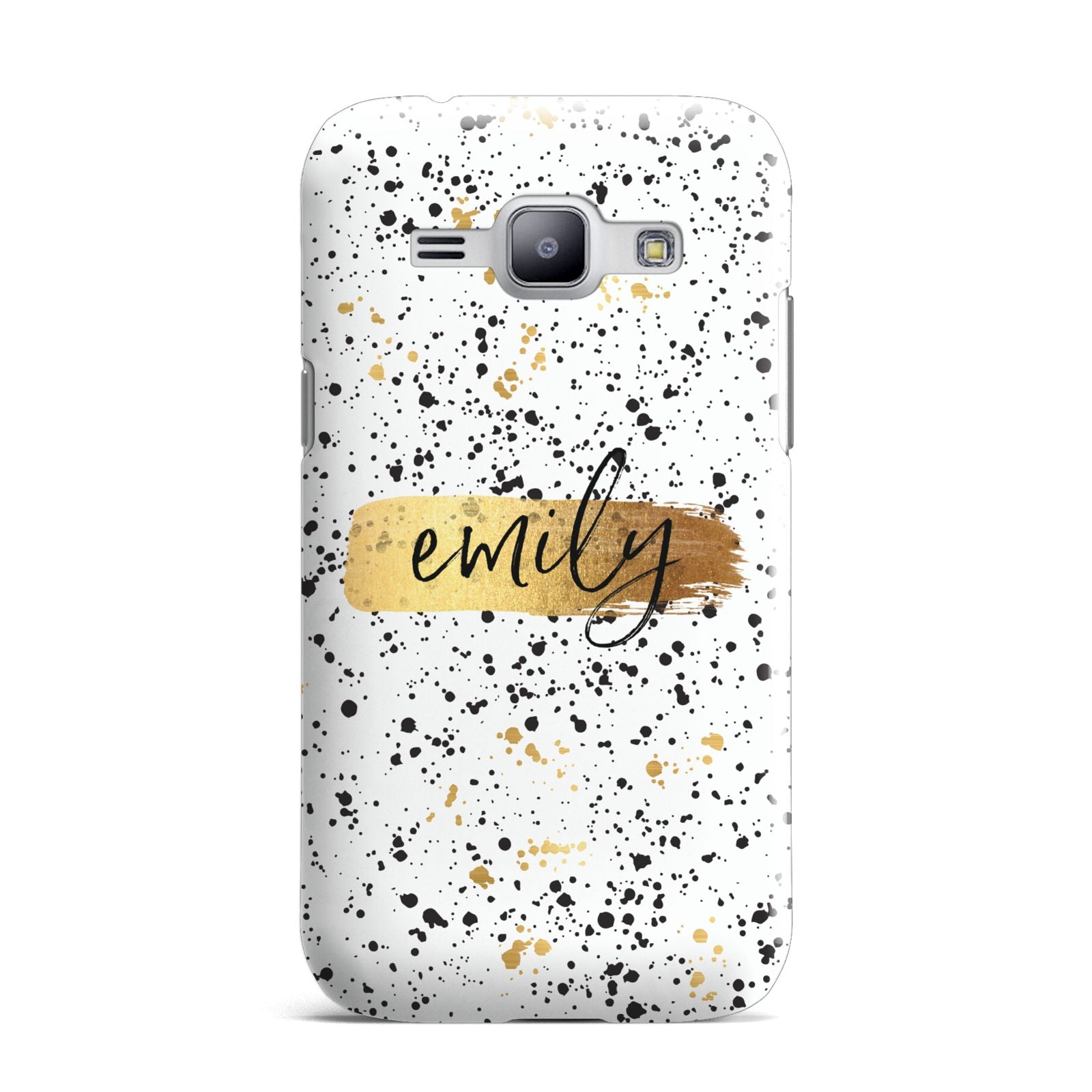 Personalised Ink Splatter Gold Samsung Galaxy J1 2015 Case