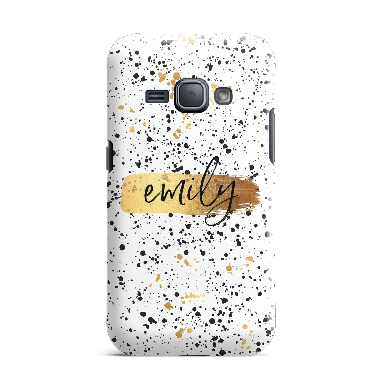 Personalised Ink Splatter Gold Samsung Galaxy J1 2016 Case