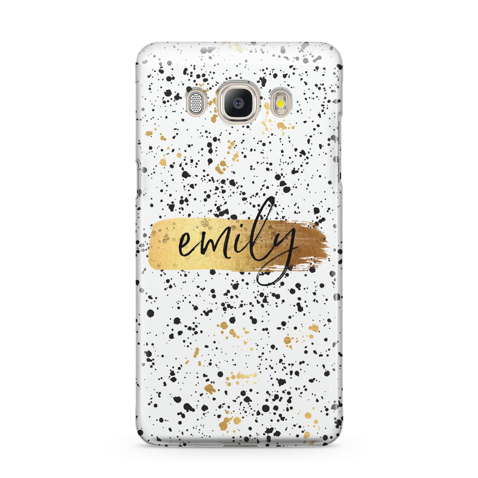 Personalised Ink Splatter Gold Samsung Galaxy J5 2016 Case