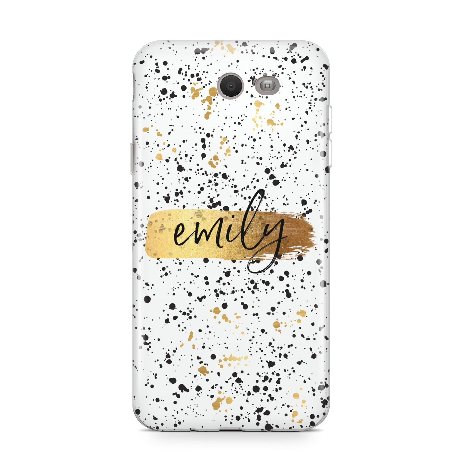 Personalised Ink Splatter Gold Samsung Galaxy J7 2017 Case